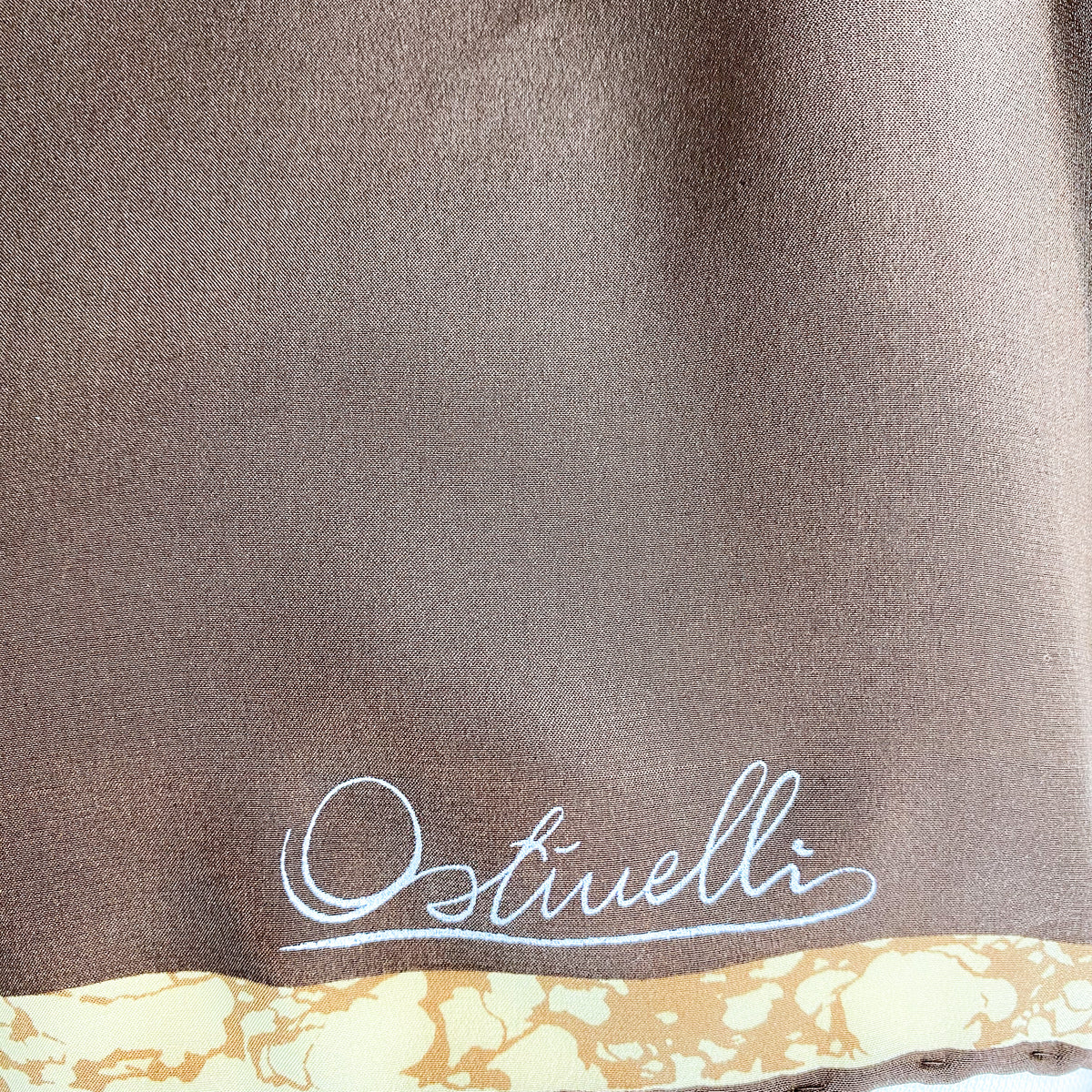 Unworn 1970s Ostinelli Abstract Vintage Silk Scarf