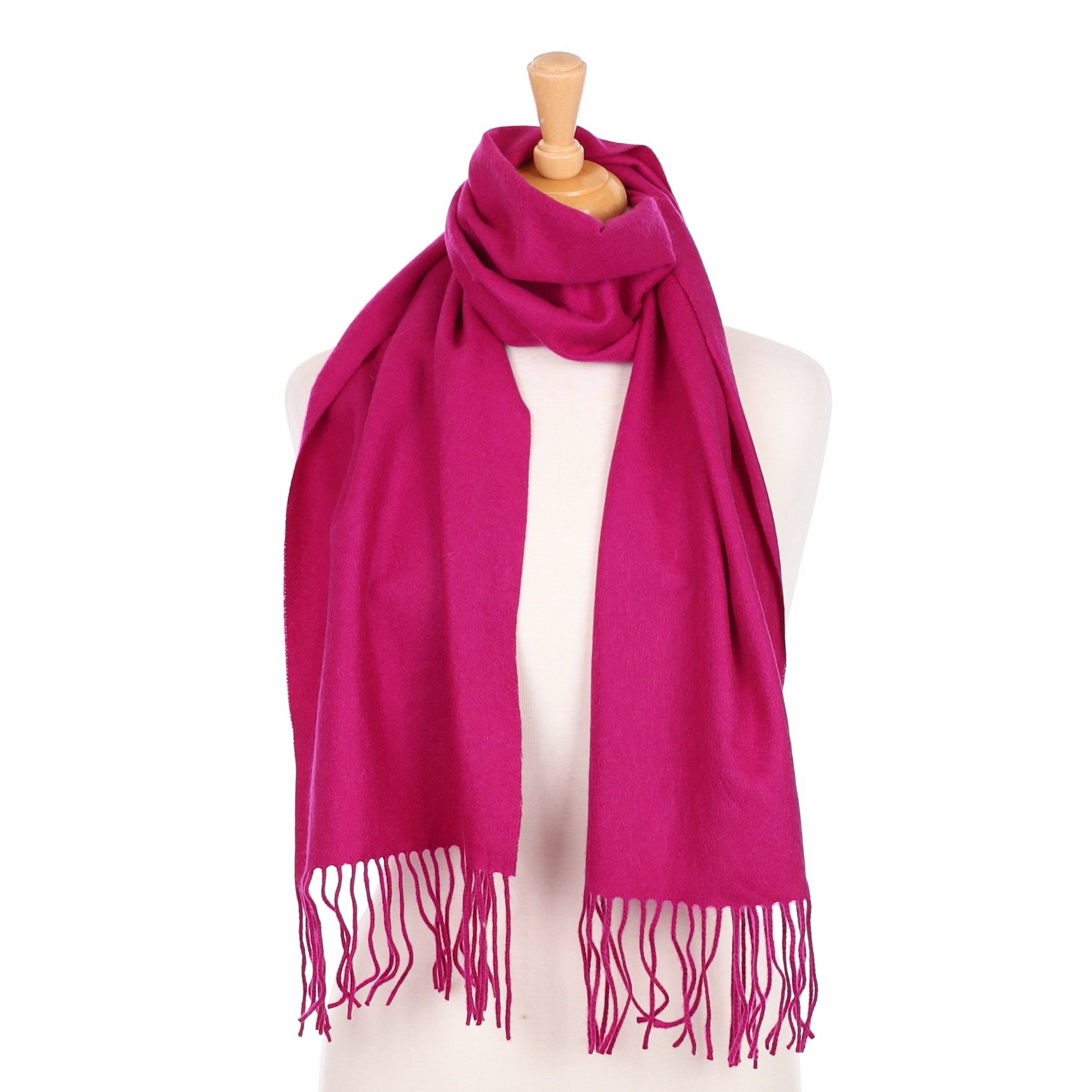 Magenta Pink Cashmere Woven Scarf