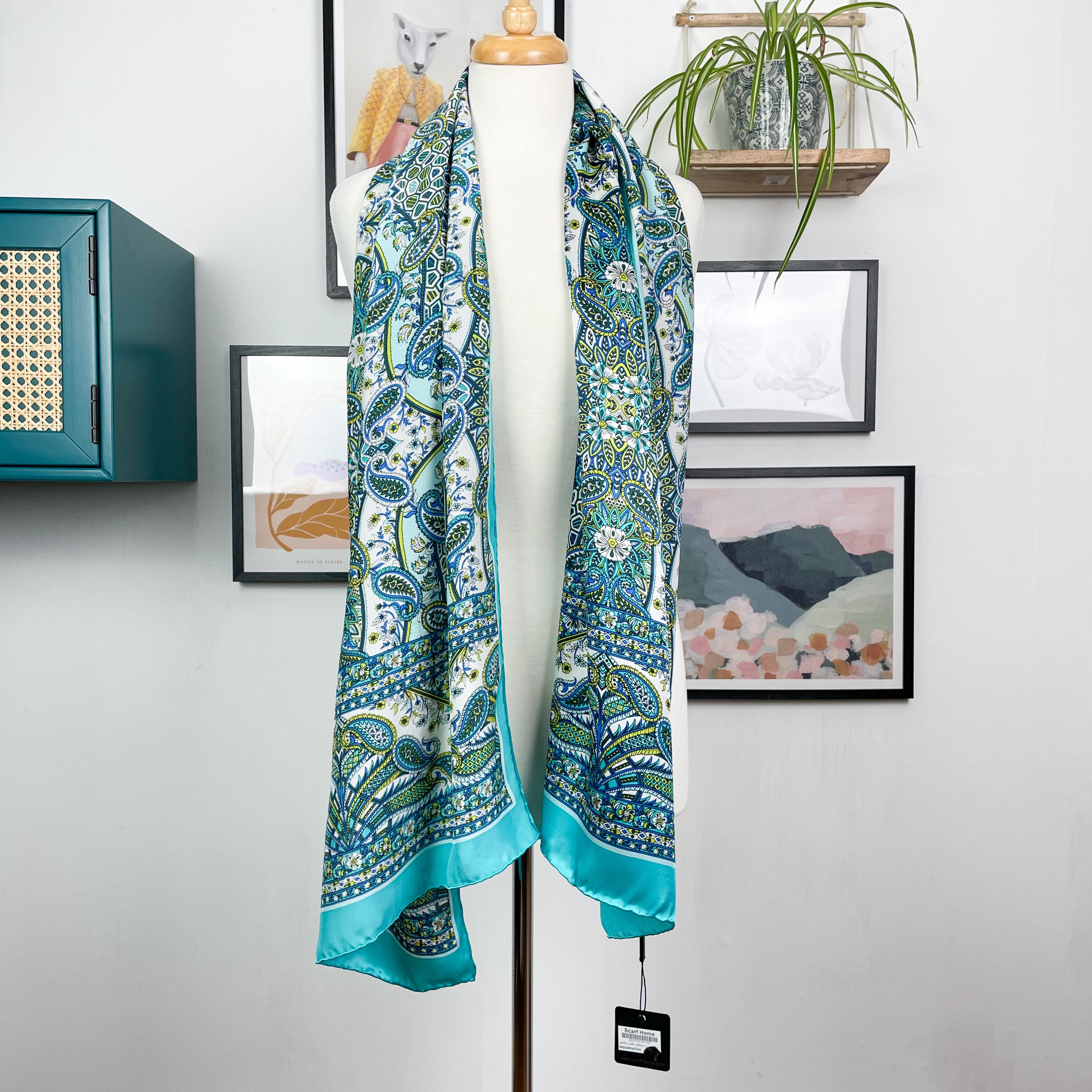Brand New Paisley Wrap Style Satin Silk Scarf