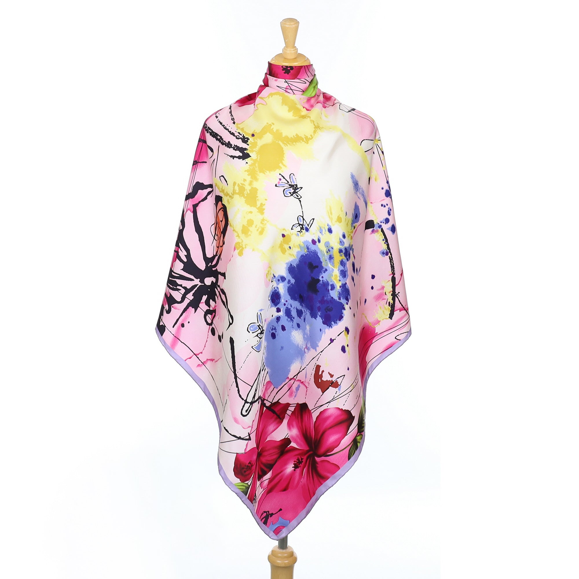 Contemporary Colourful Abstract Silk Scarf