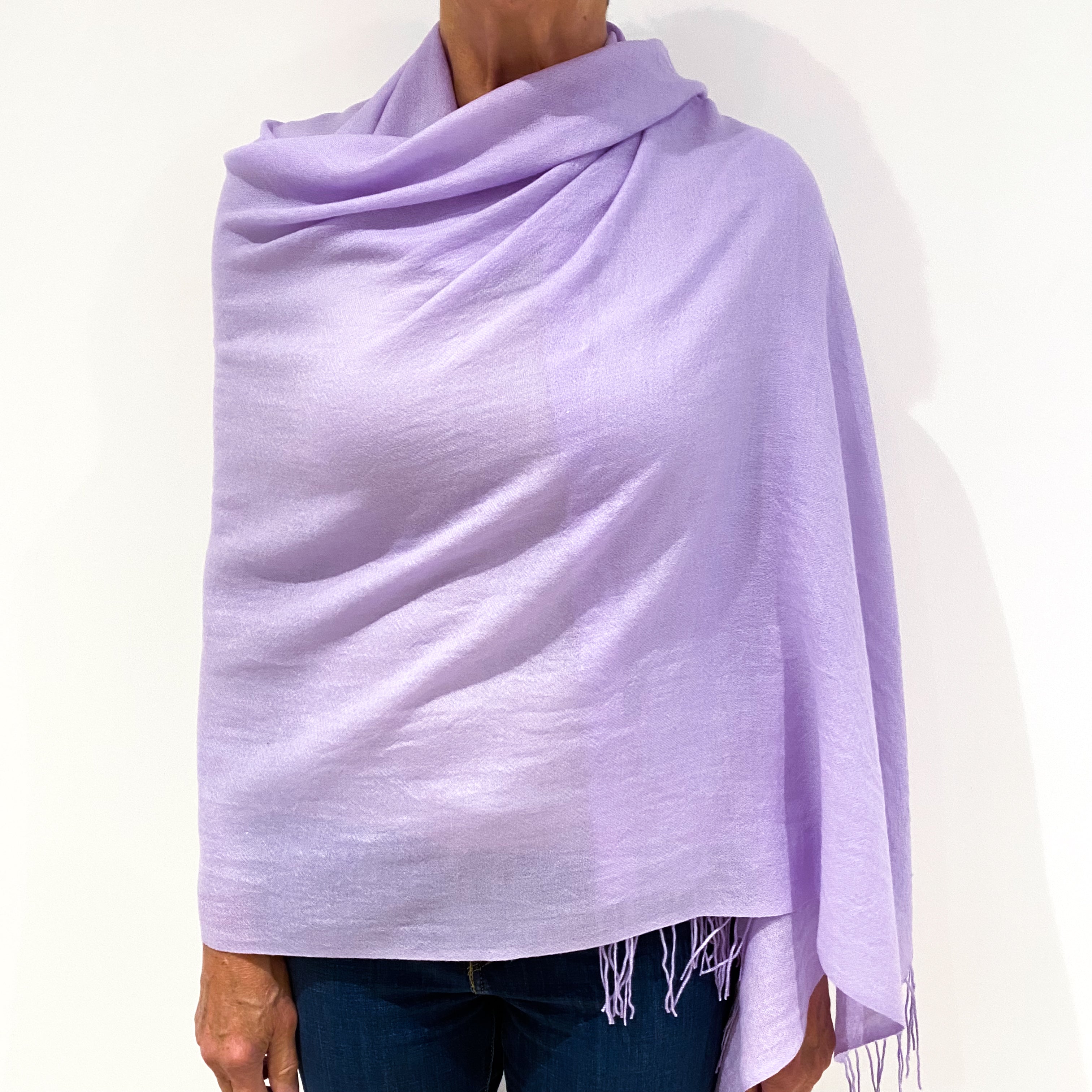 Brand New Pale Lavender Purple Cashmere Pashmina Scarf