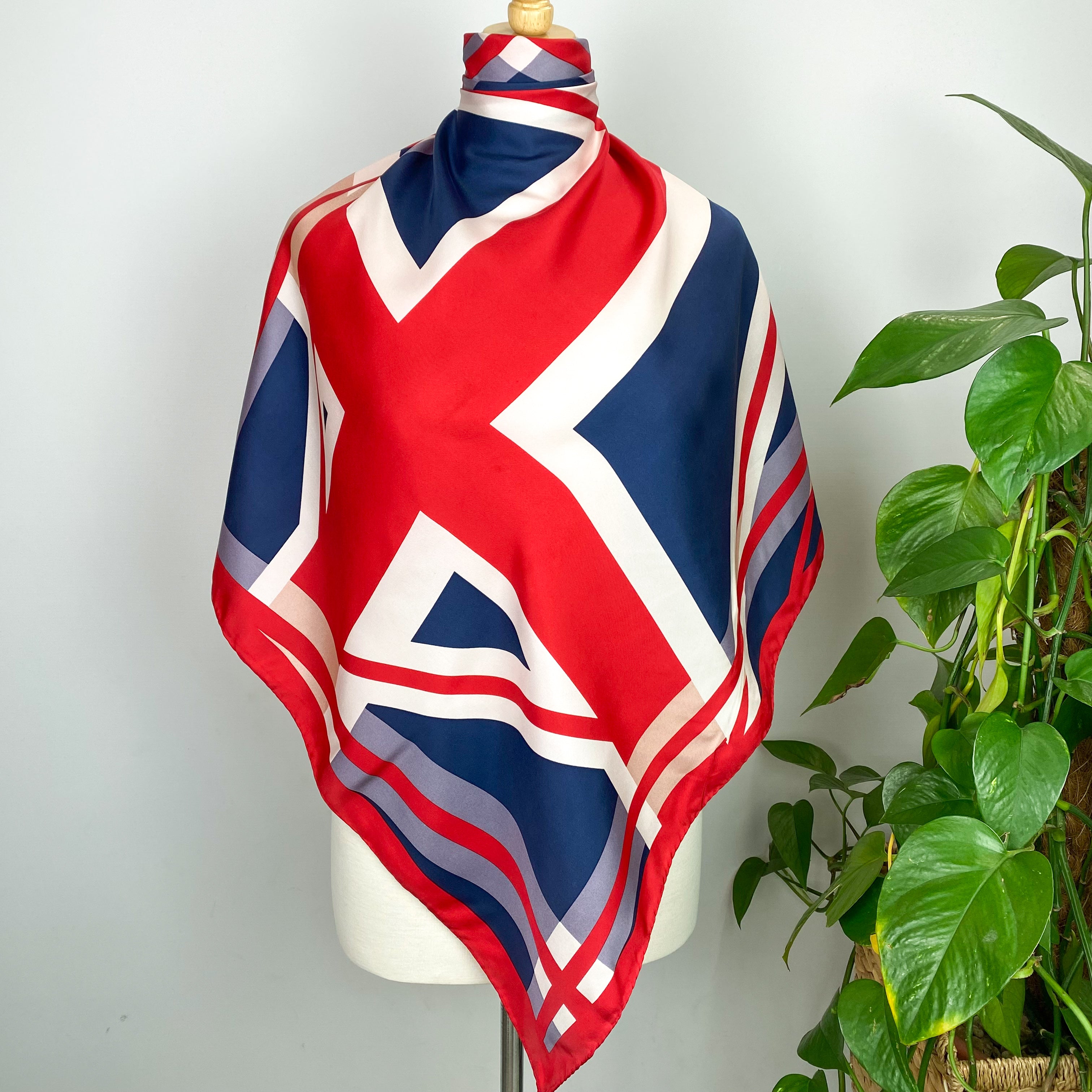 La Redoute Red White & Blue Silk Scarf