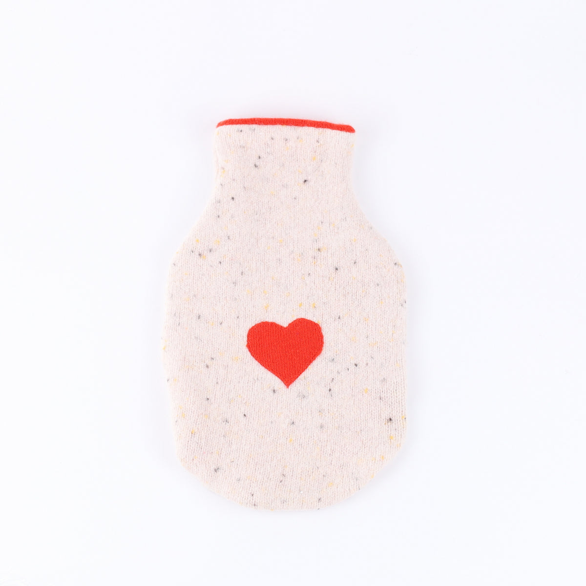 Red and Oatmeal Fleck Cashmere Small Hot Water Bottle