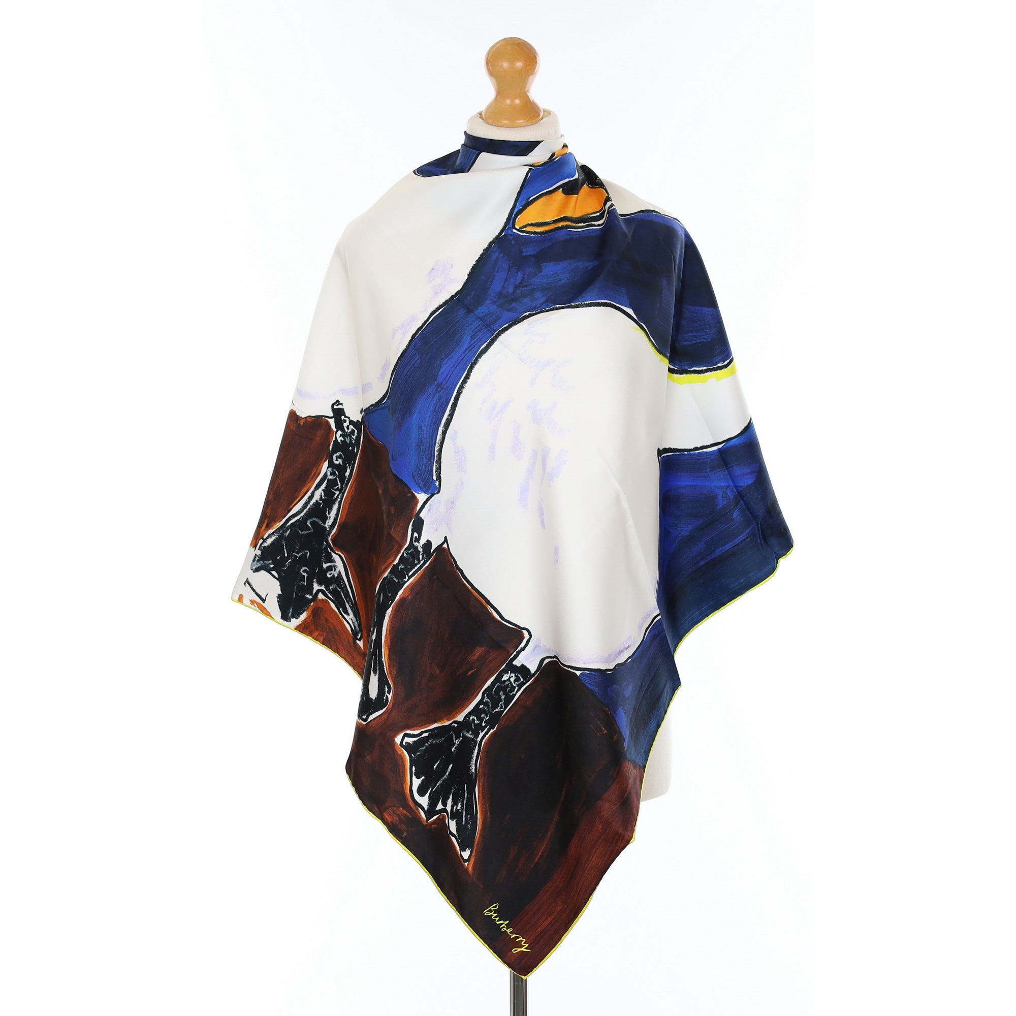 Brand New Burberry Swan Design Silk Scarf