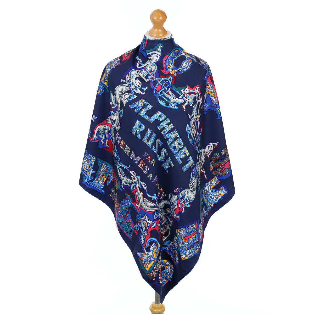Boxed Hermès Alphabet Russe Silk Scarf Rare