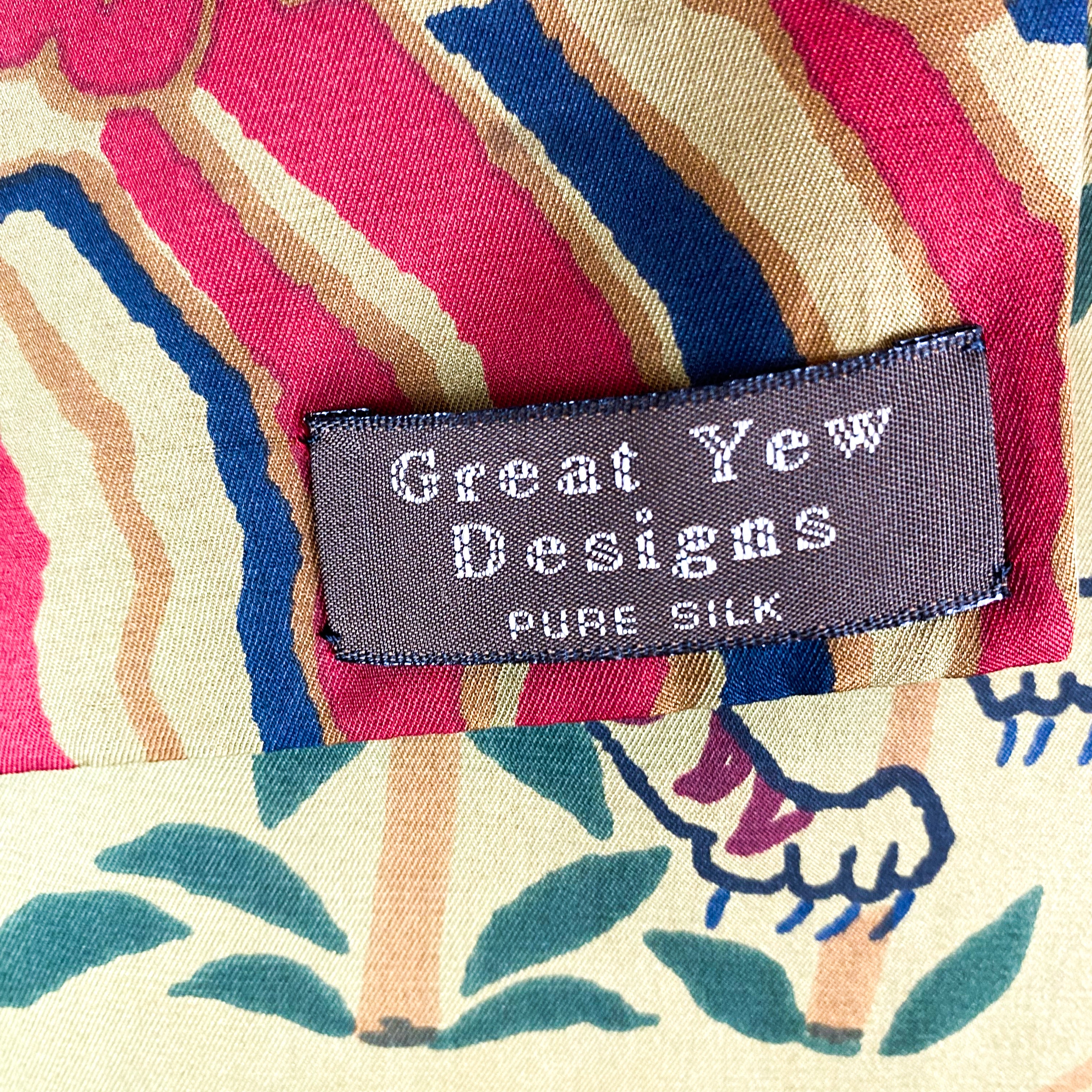 Long Khaki Silk Scarf