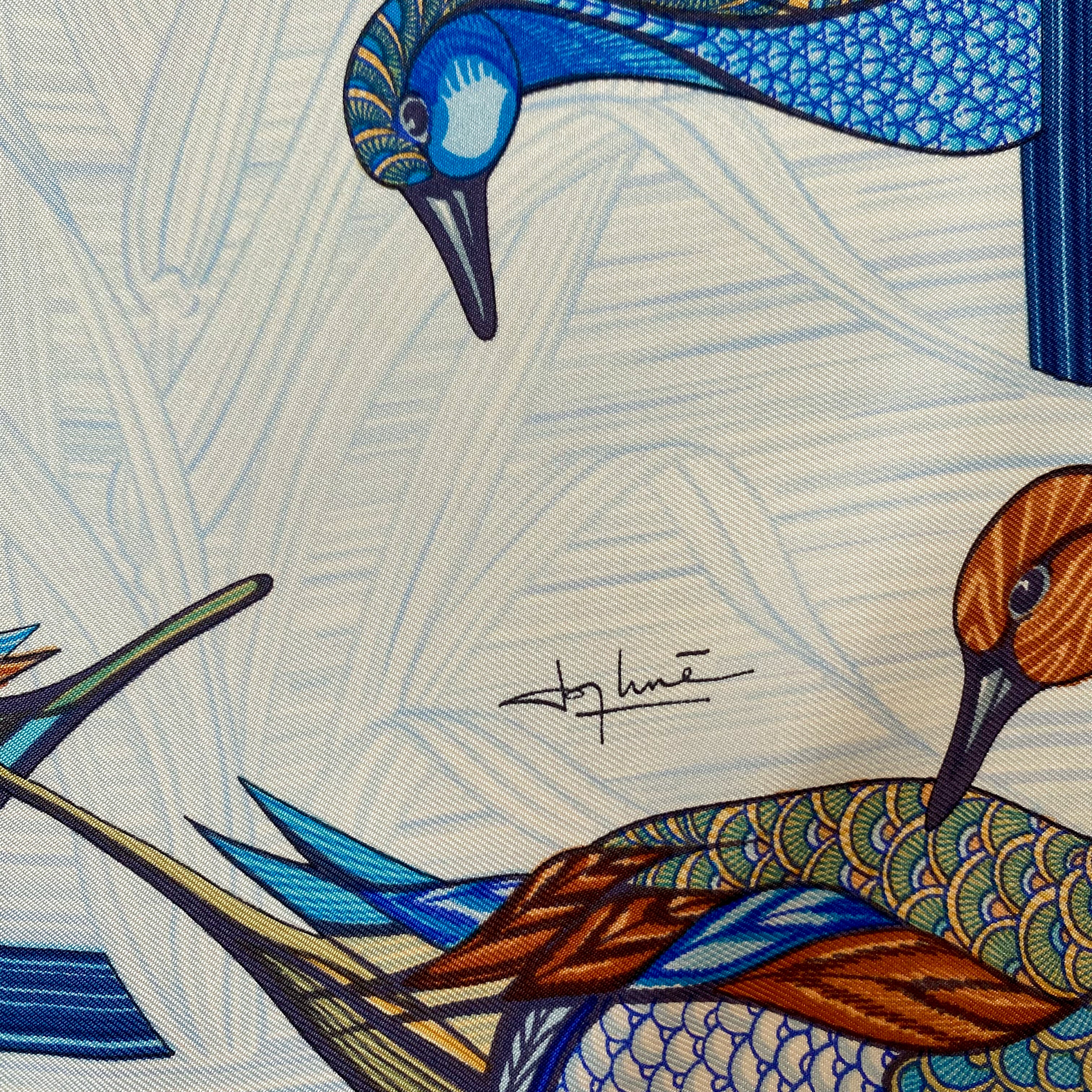 Boxed Hermès La Mare Canards 1981 Silk Scarf