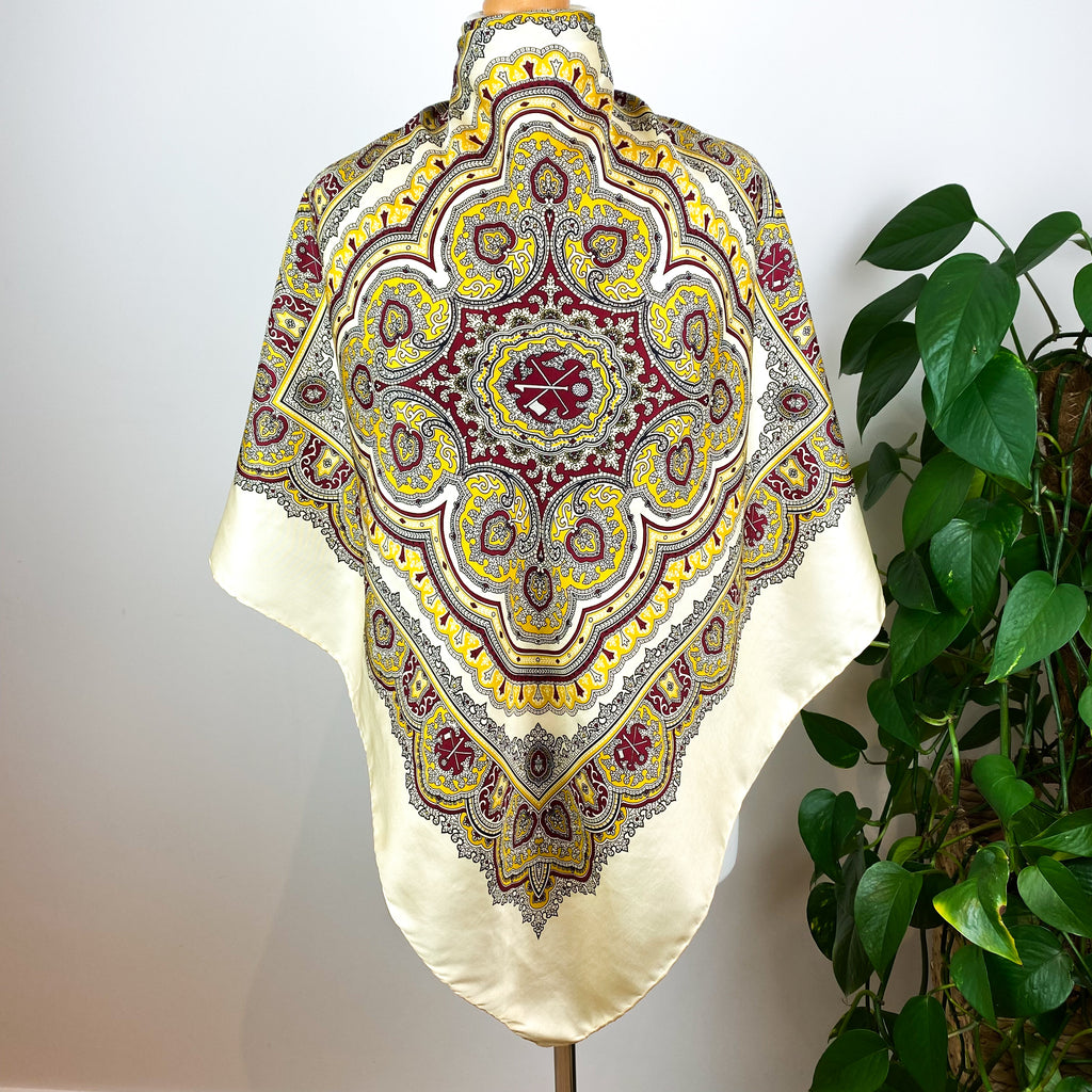 1960s Paisley Vintage Silk Scarf