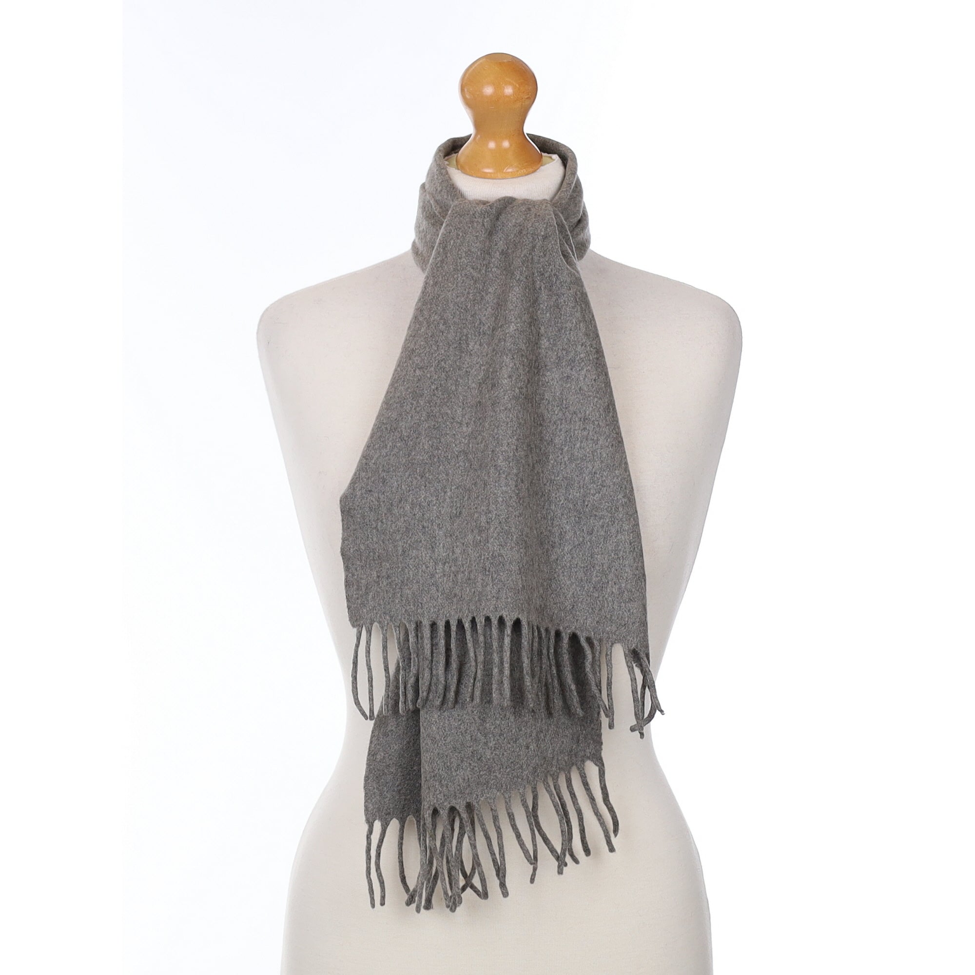 Italian Ash Grey Cashmere Woven Scarf