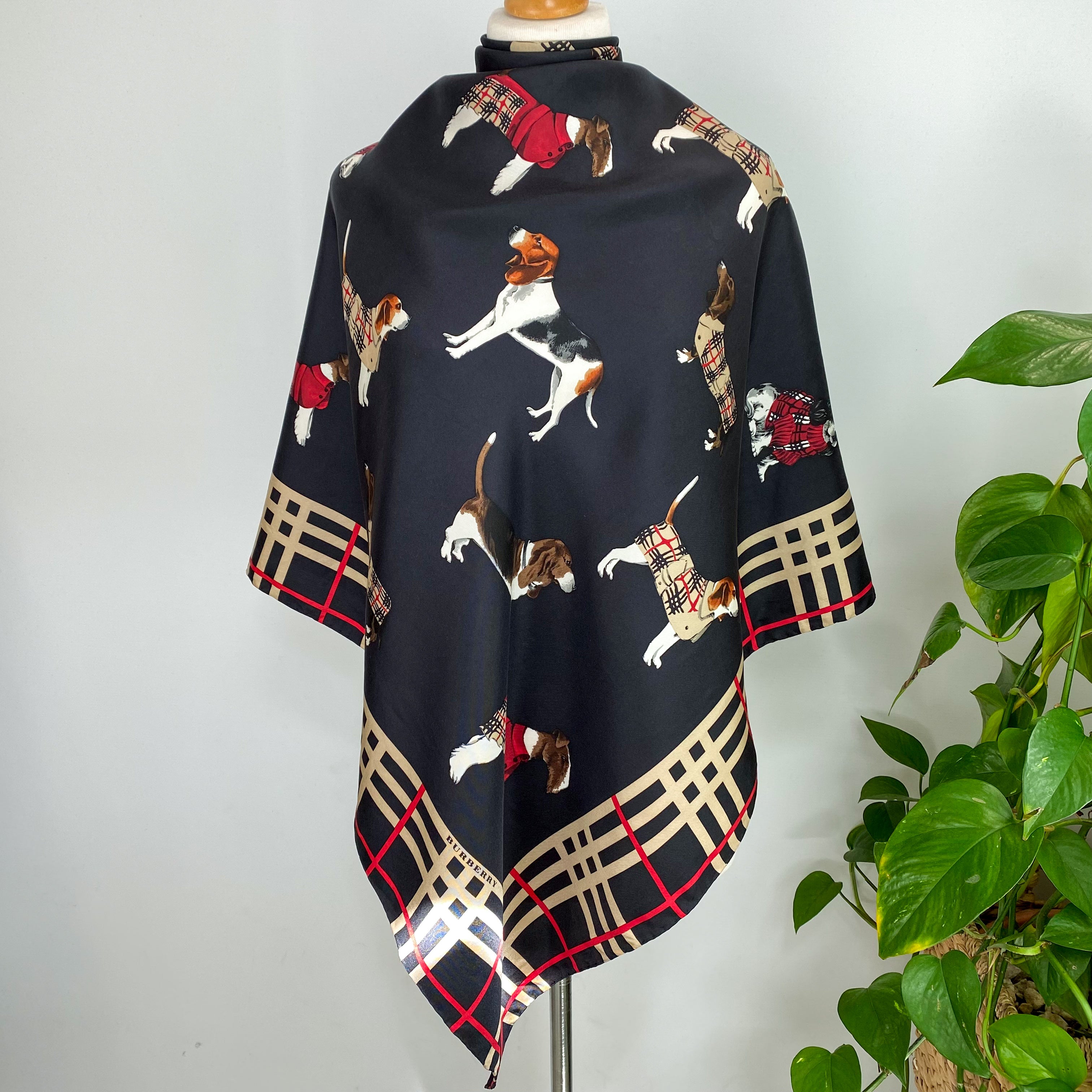Burberry Dog Design Silk Scarf