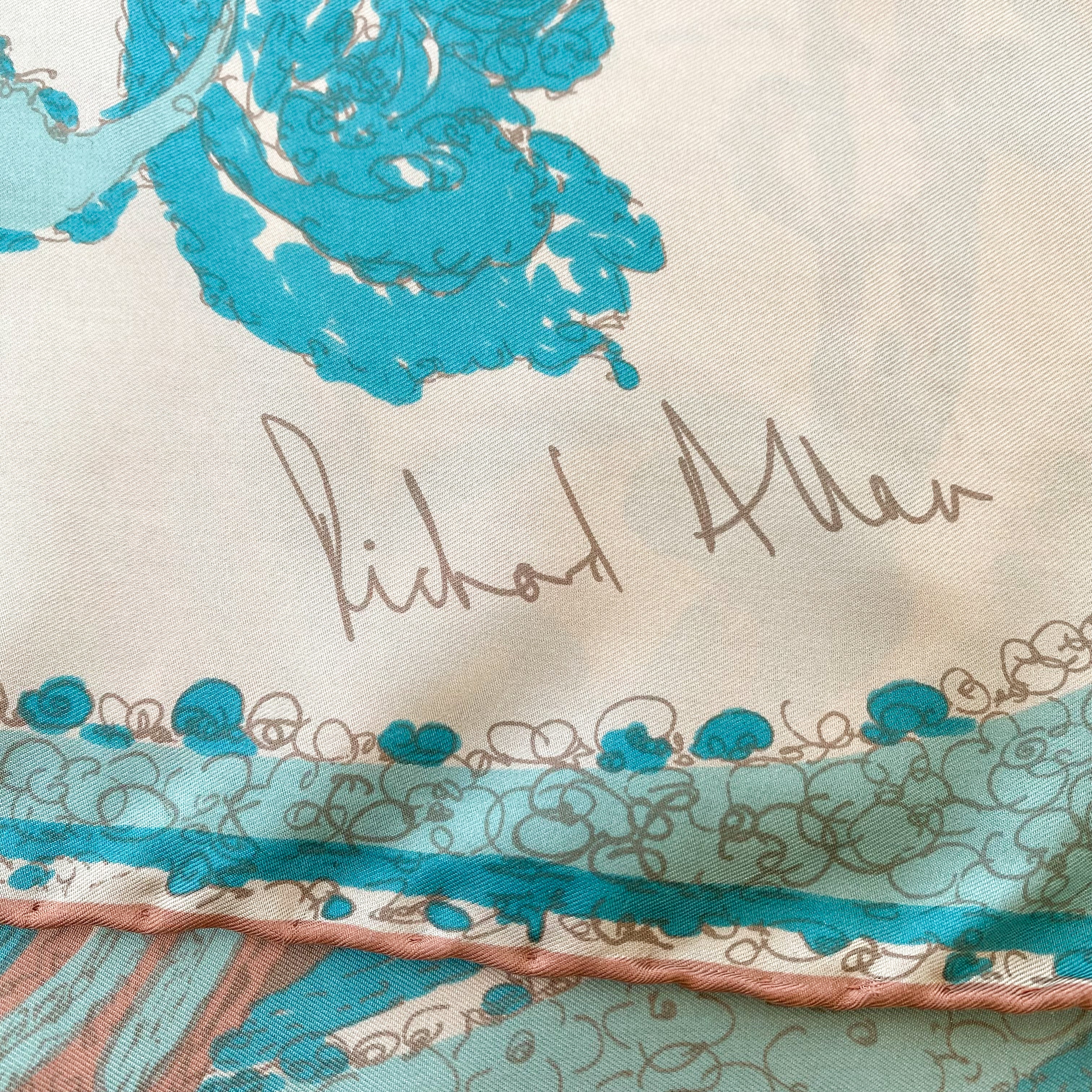 1970s Richard Allan Paisley Vintage Silk Scarf