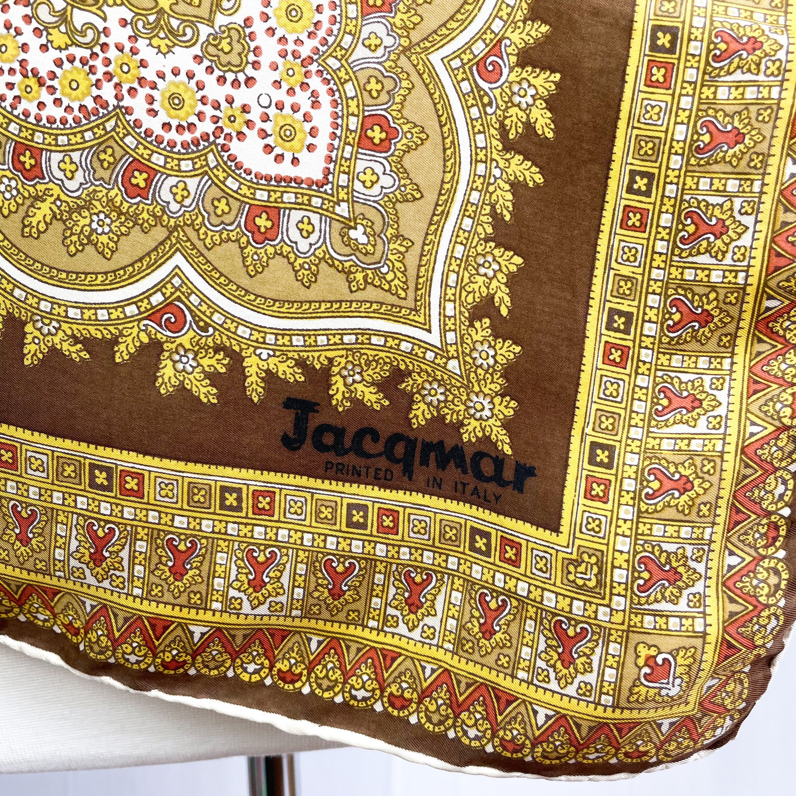 1970s Jacqmar Paisley Vintage Silk Scarf