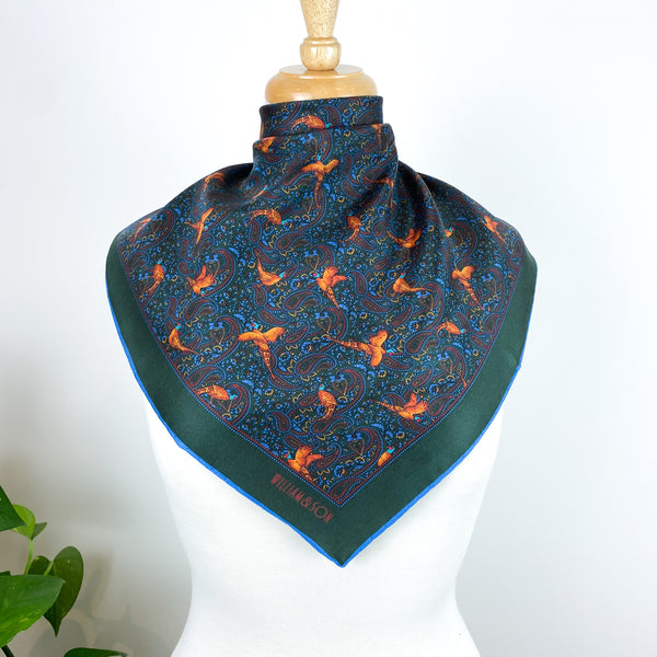 Brand New William & Son Pheasant Silk Hankerchief