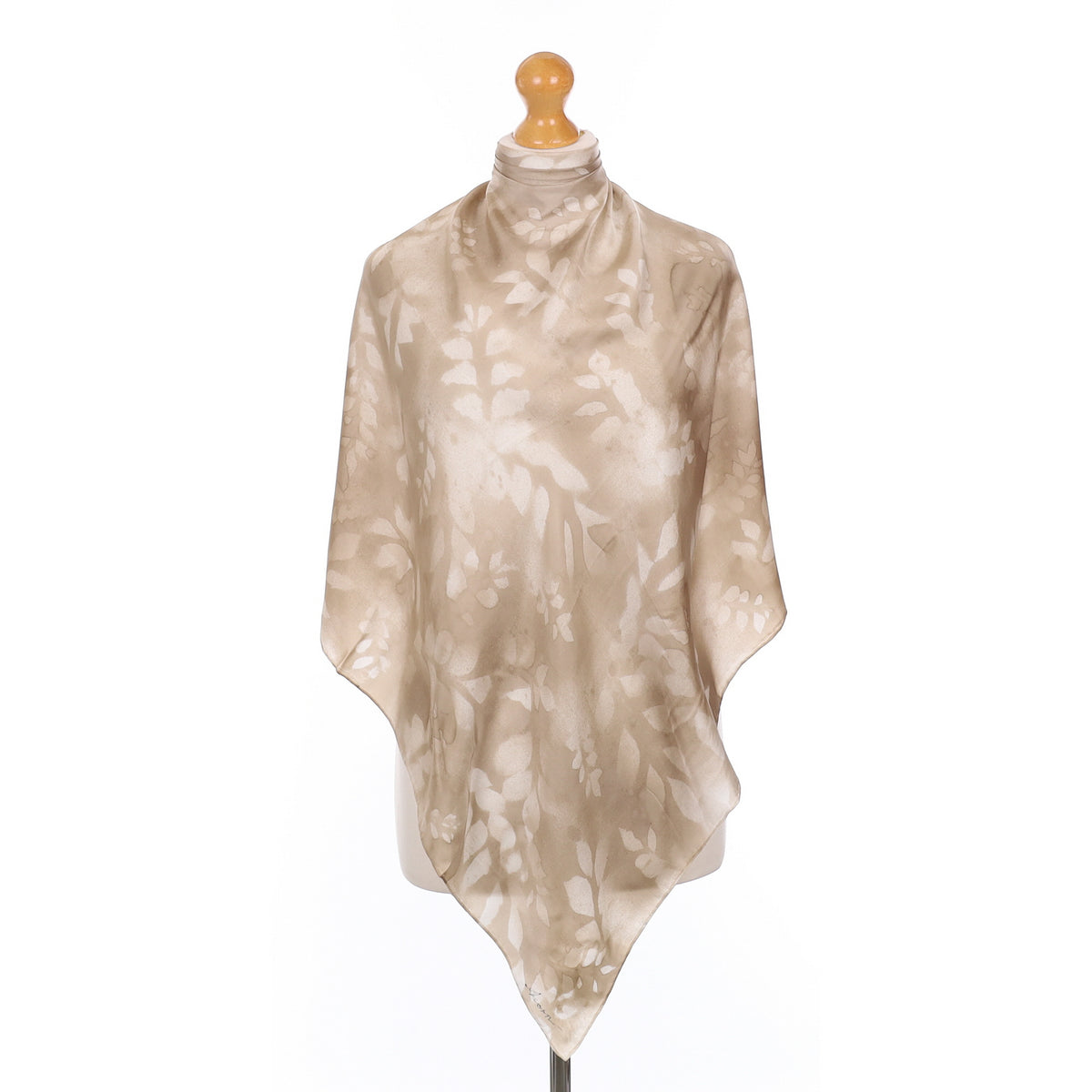 Mink Foilate Design Silk Scarf