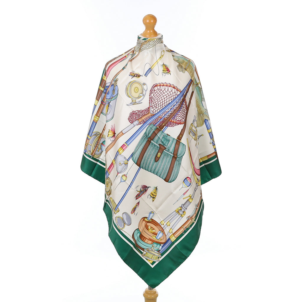 Brand New Gucci Angling Design Vintage Silk Scarf
