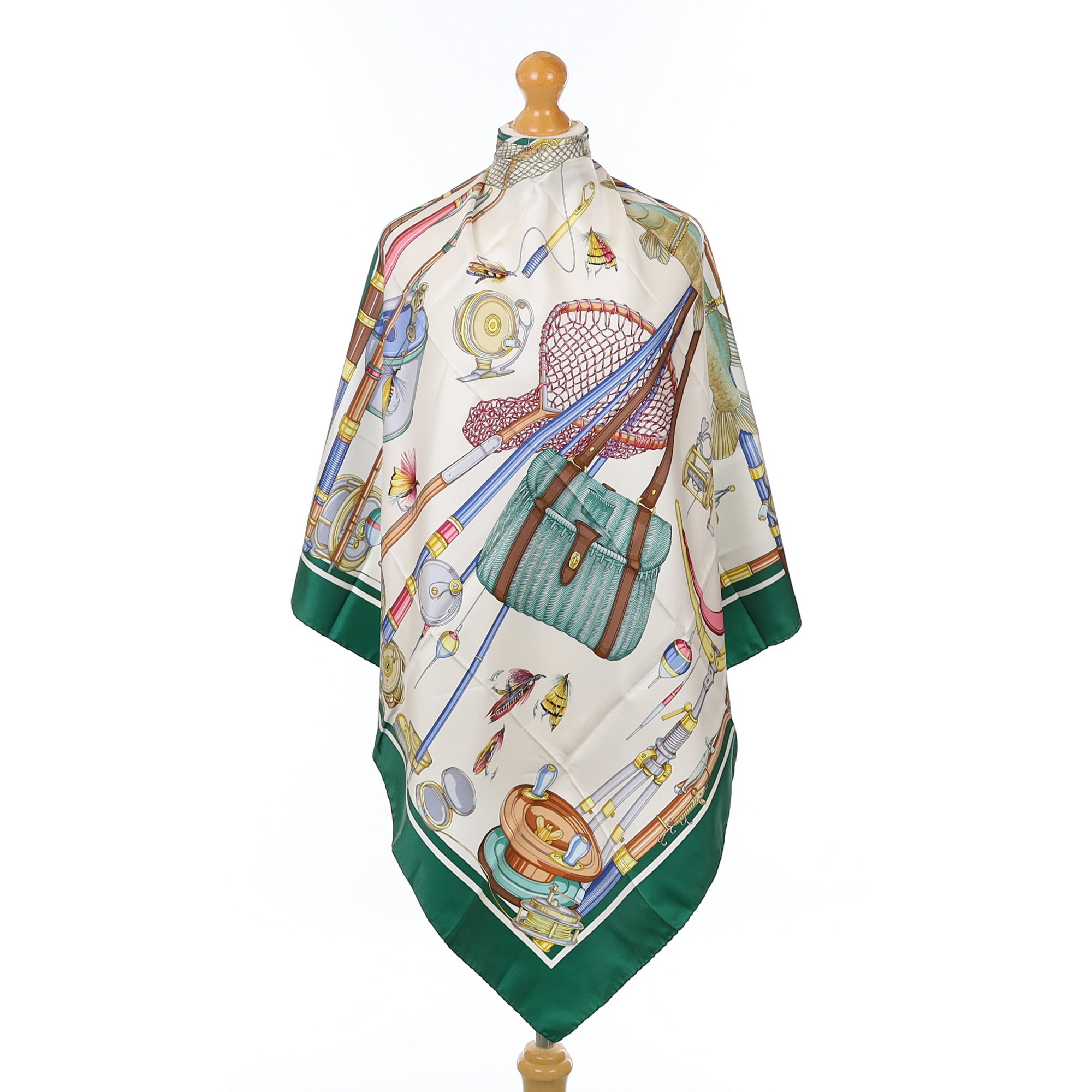 Brand New Gucci Angling Design Vintage Silk Scarf