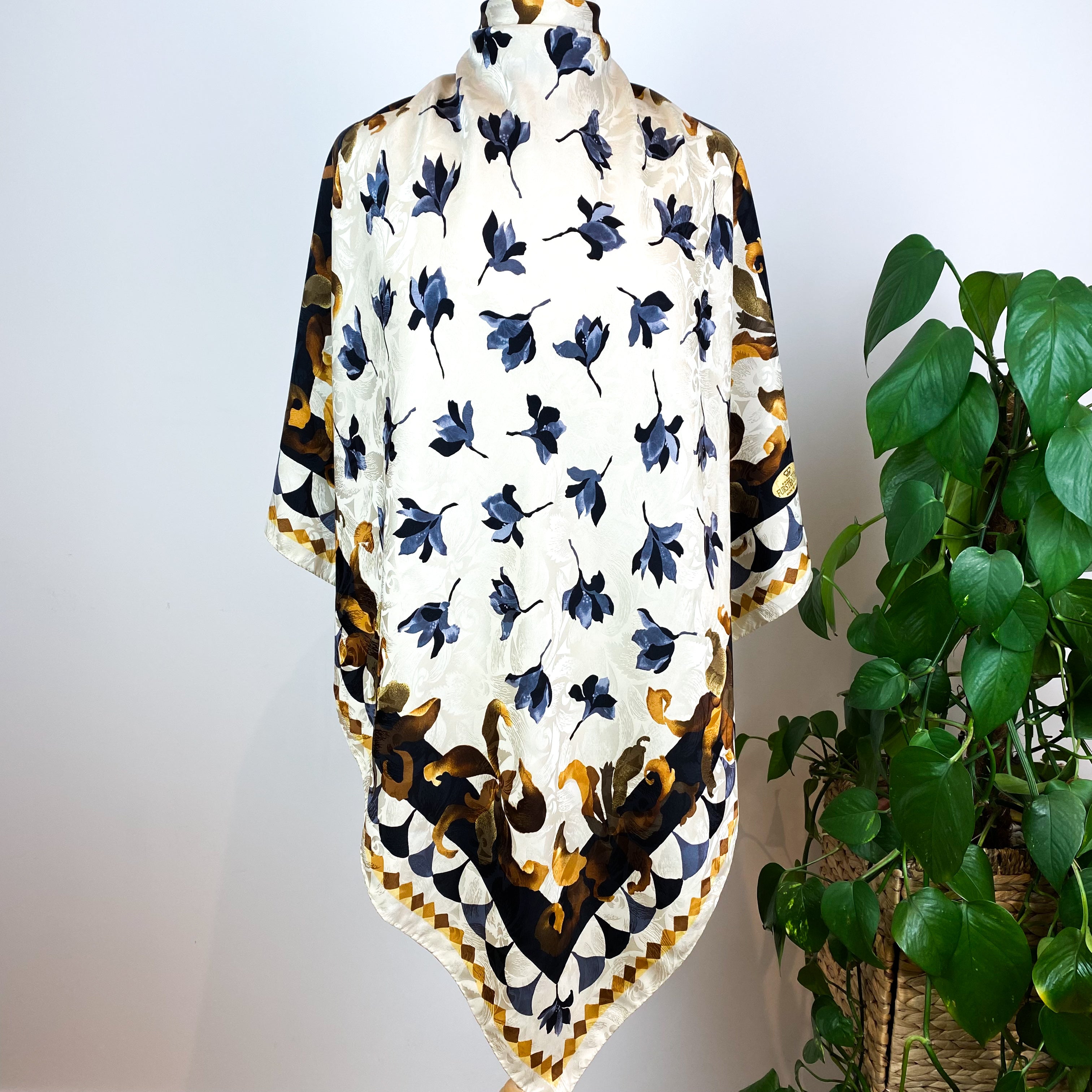 1970s Egon Furstenberg Vintage Silk Scarf