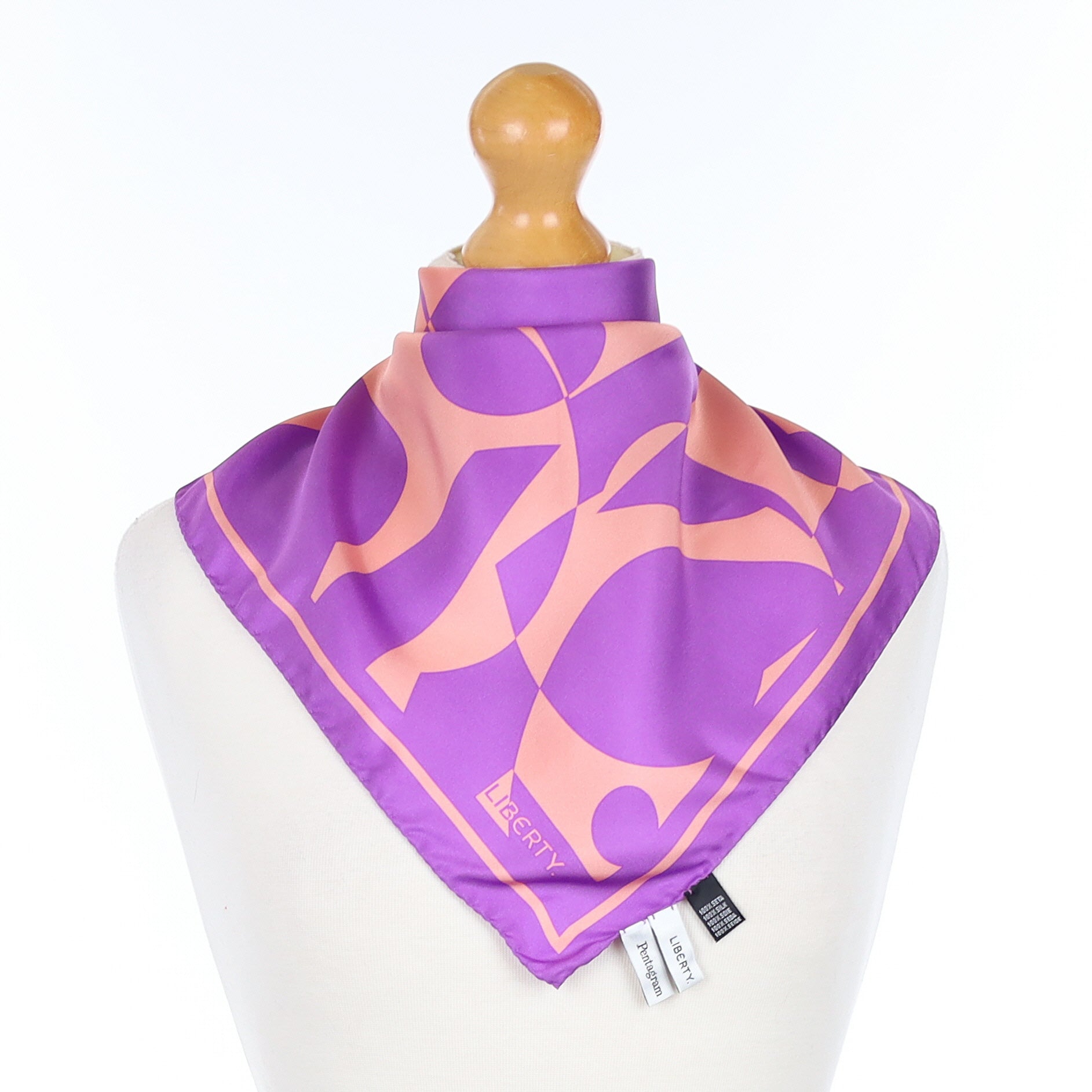 Liberty Purple and Pink Abstract Silk Scarf