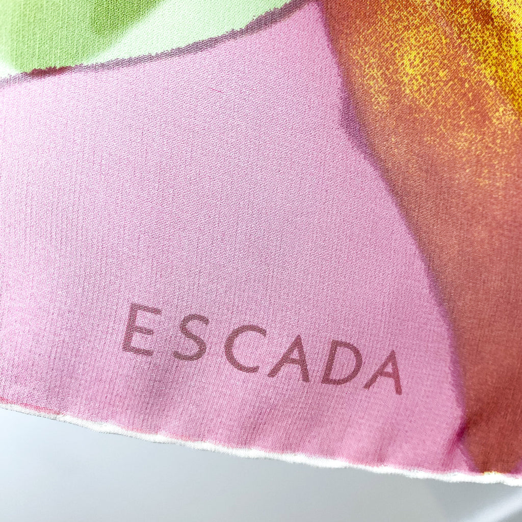 Escada Abstract Chiffon Designer Silk Scarf