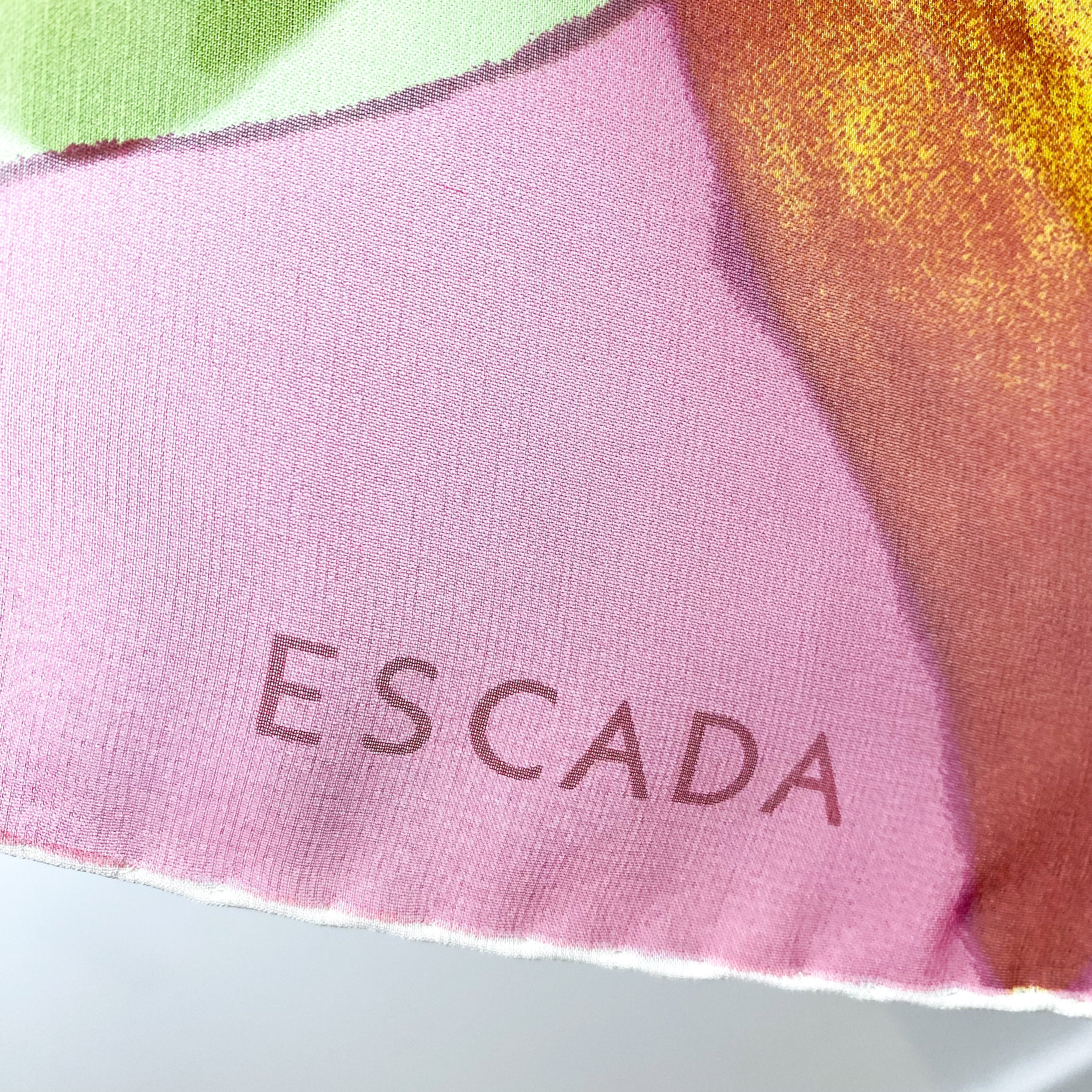 Escada Abstract Chiffon Designer Silk Scarf