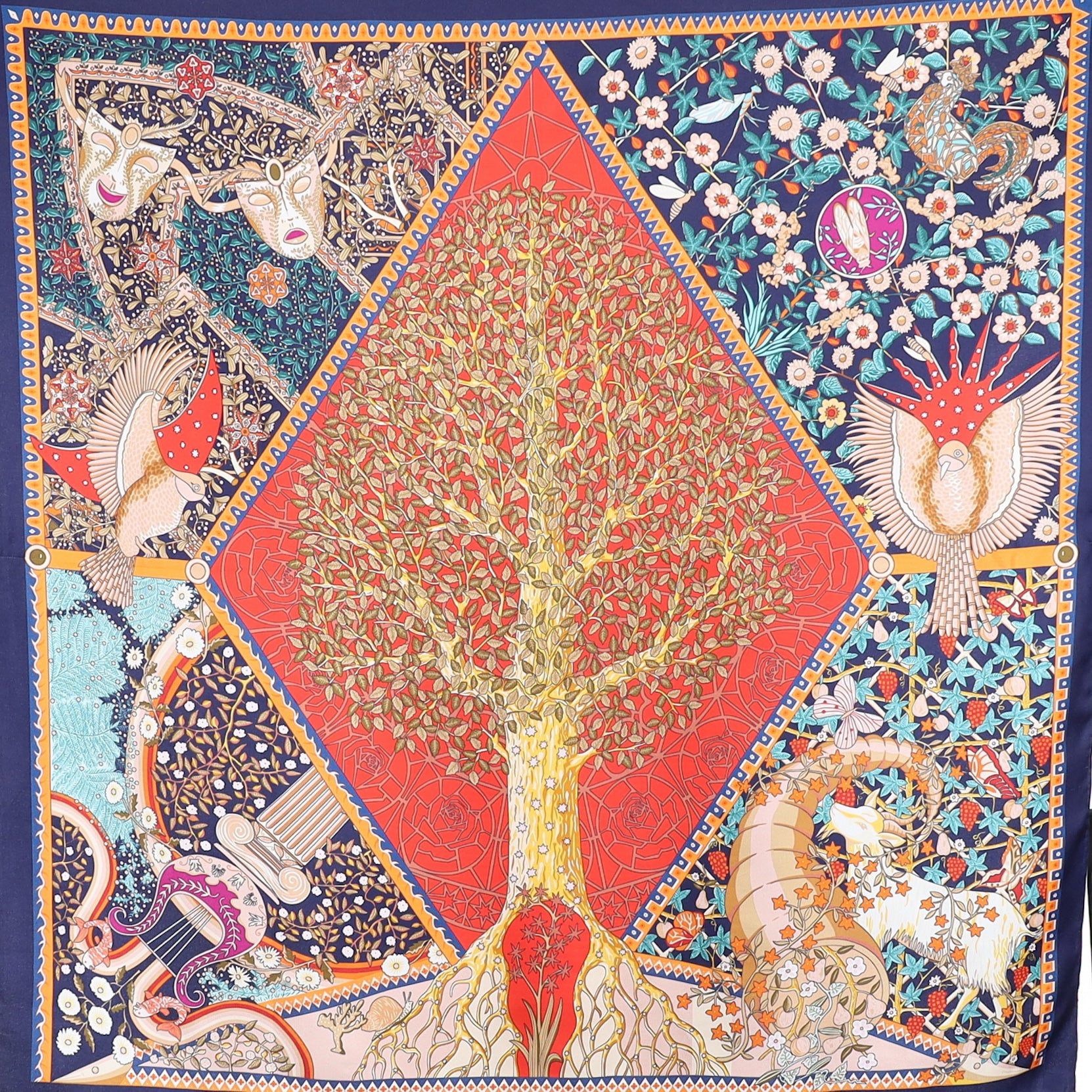 Brand New Abstract Tree Silk Scarf