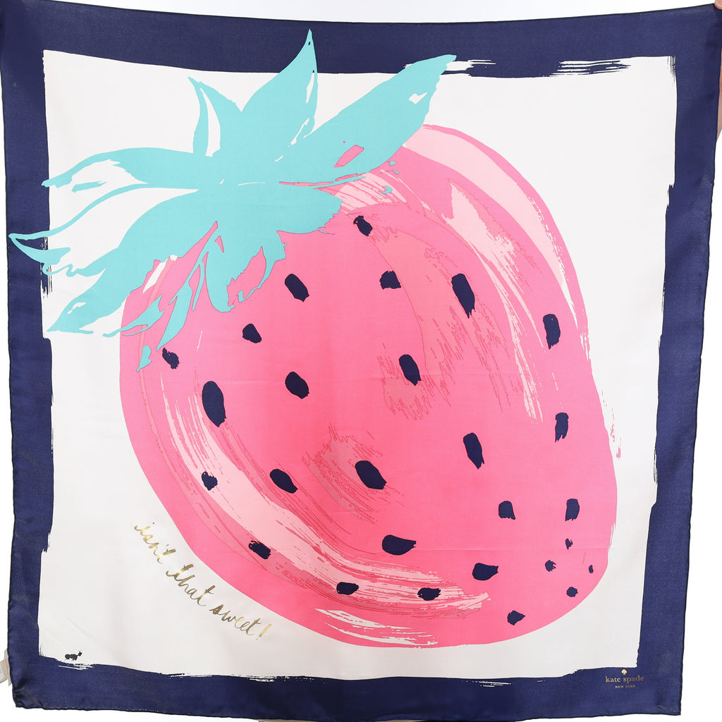 Brand New Kate Spade Strawberry Silk Scarf
