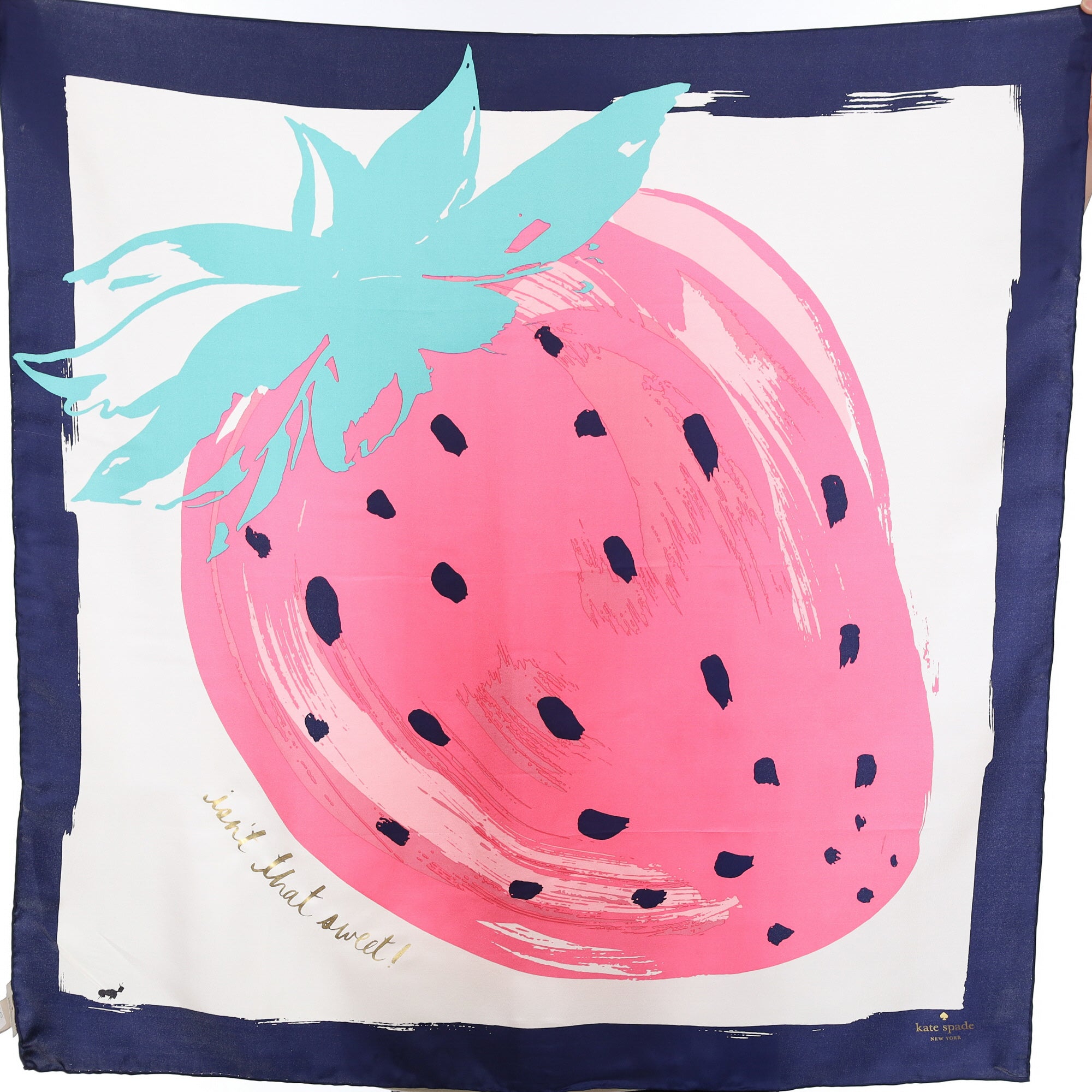 Brand New Kate Spade Strawberry Silk Scarf