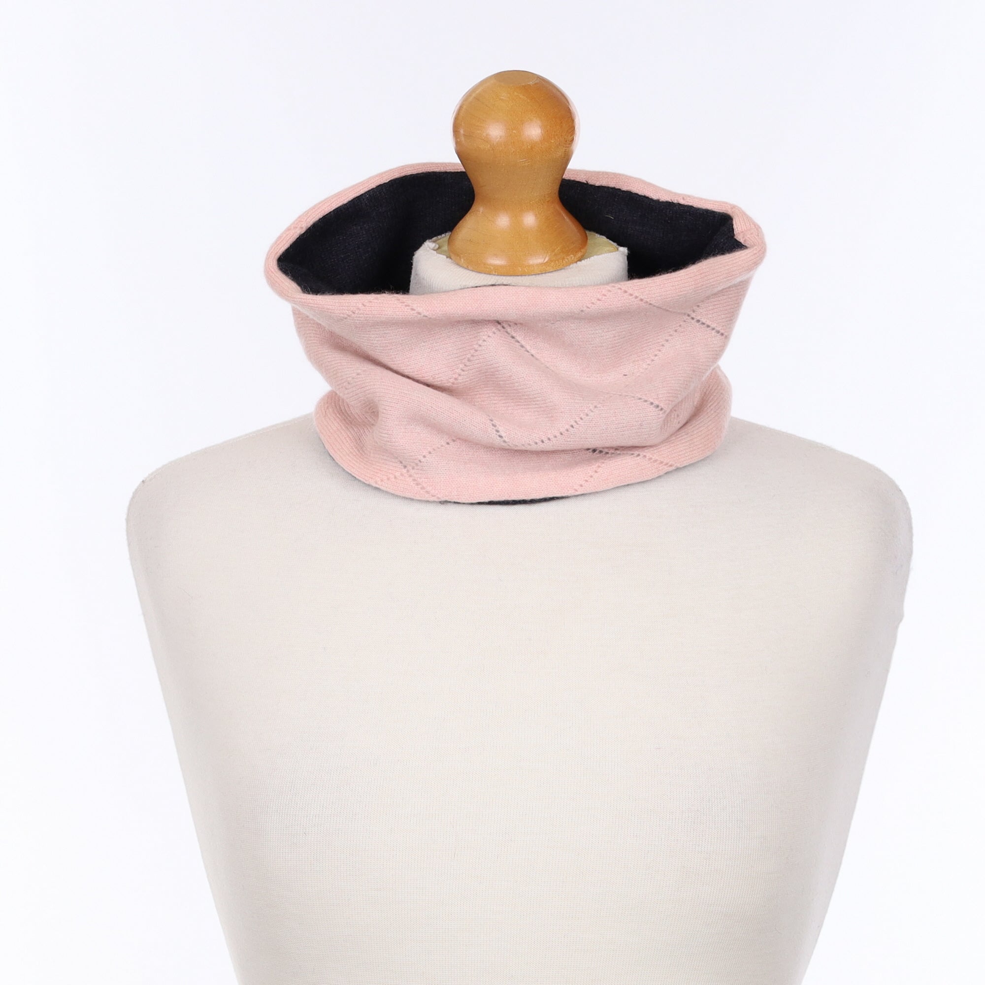 Pale Coral Textured and Graphite Neck Warmer