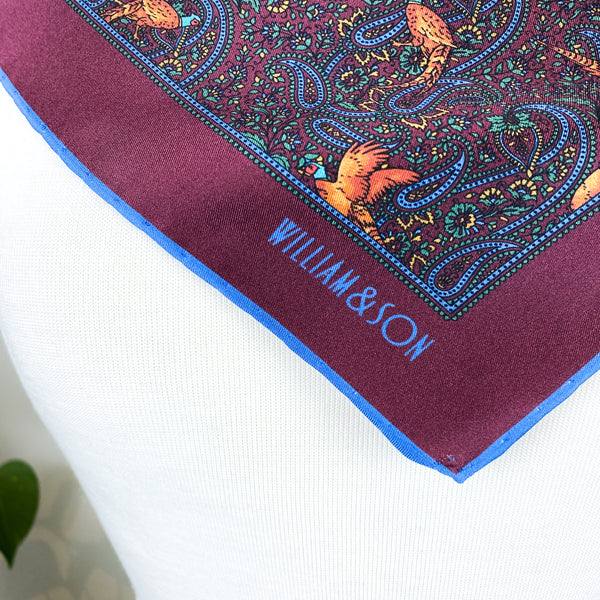 Brand New William & Son Pheasant Silk Hankerchief