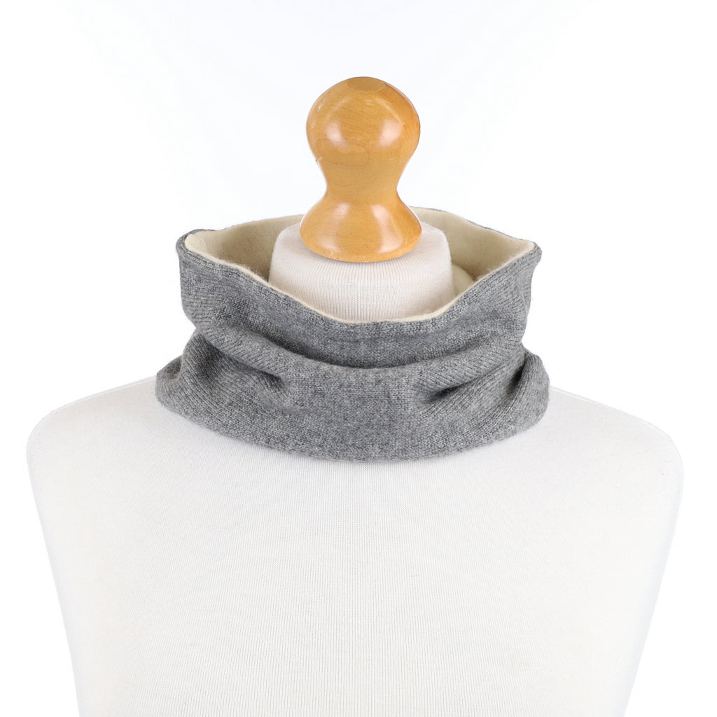 Slate Grey and Cream Neck Warmer