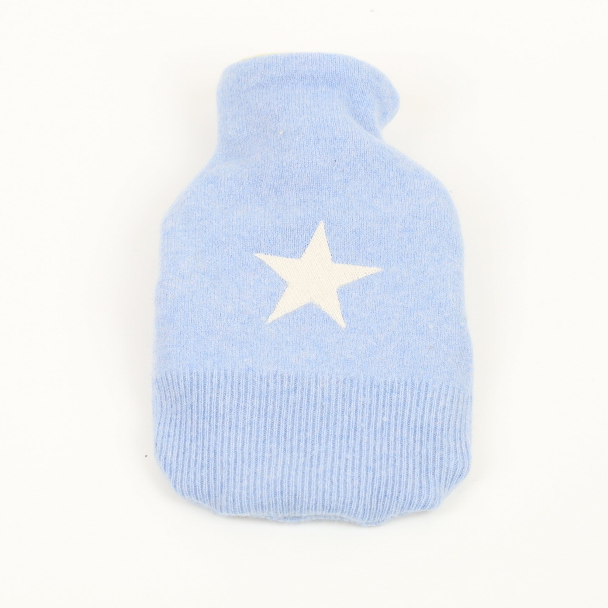 Sky Blue and Cream Small Cashmere Hot Water Bottle