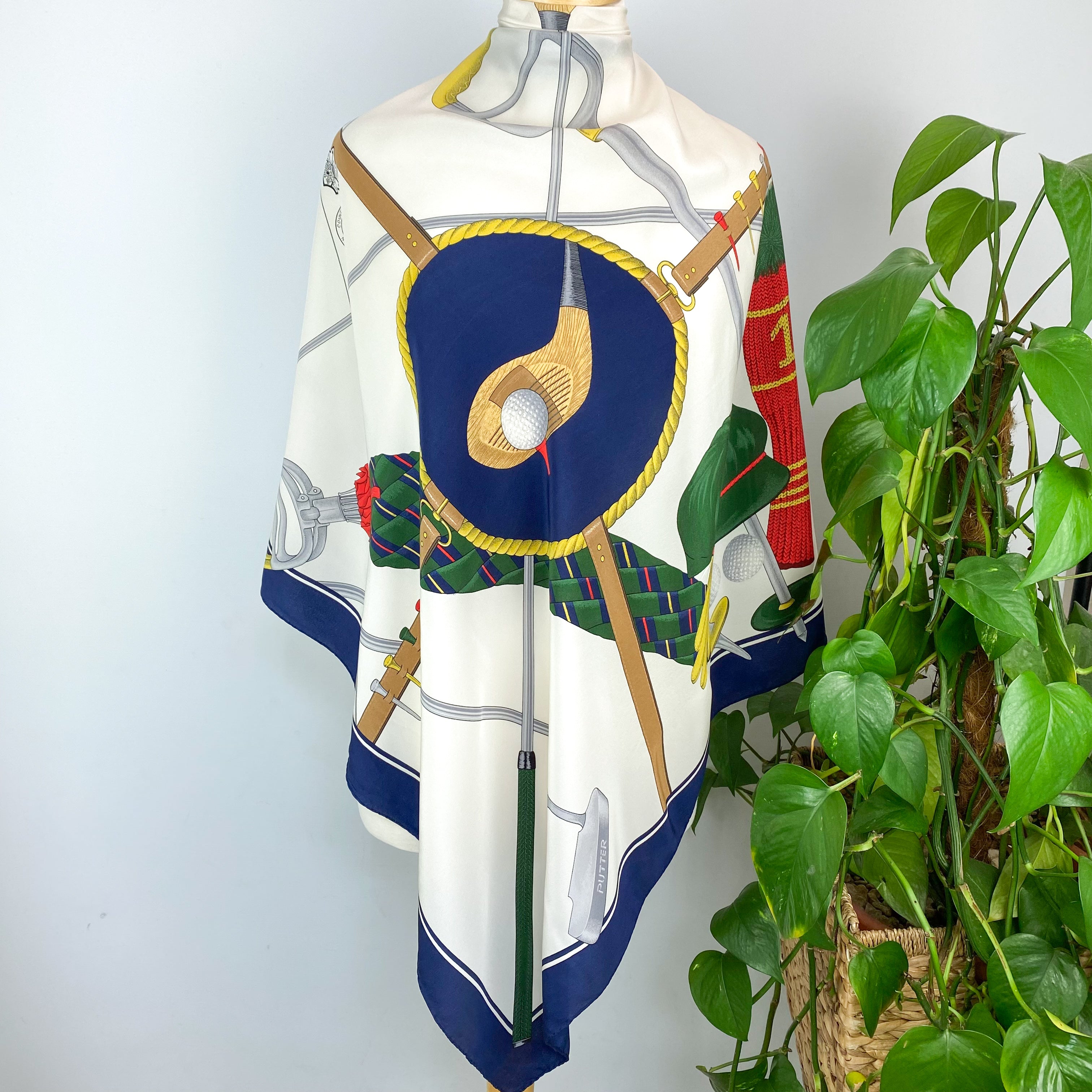 Vintage Codello Golf Design Silk Scarf
