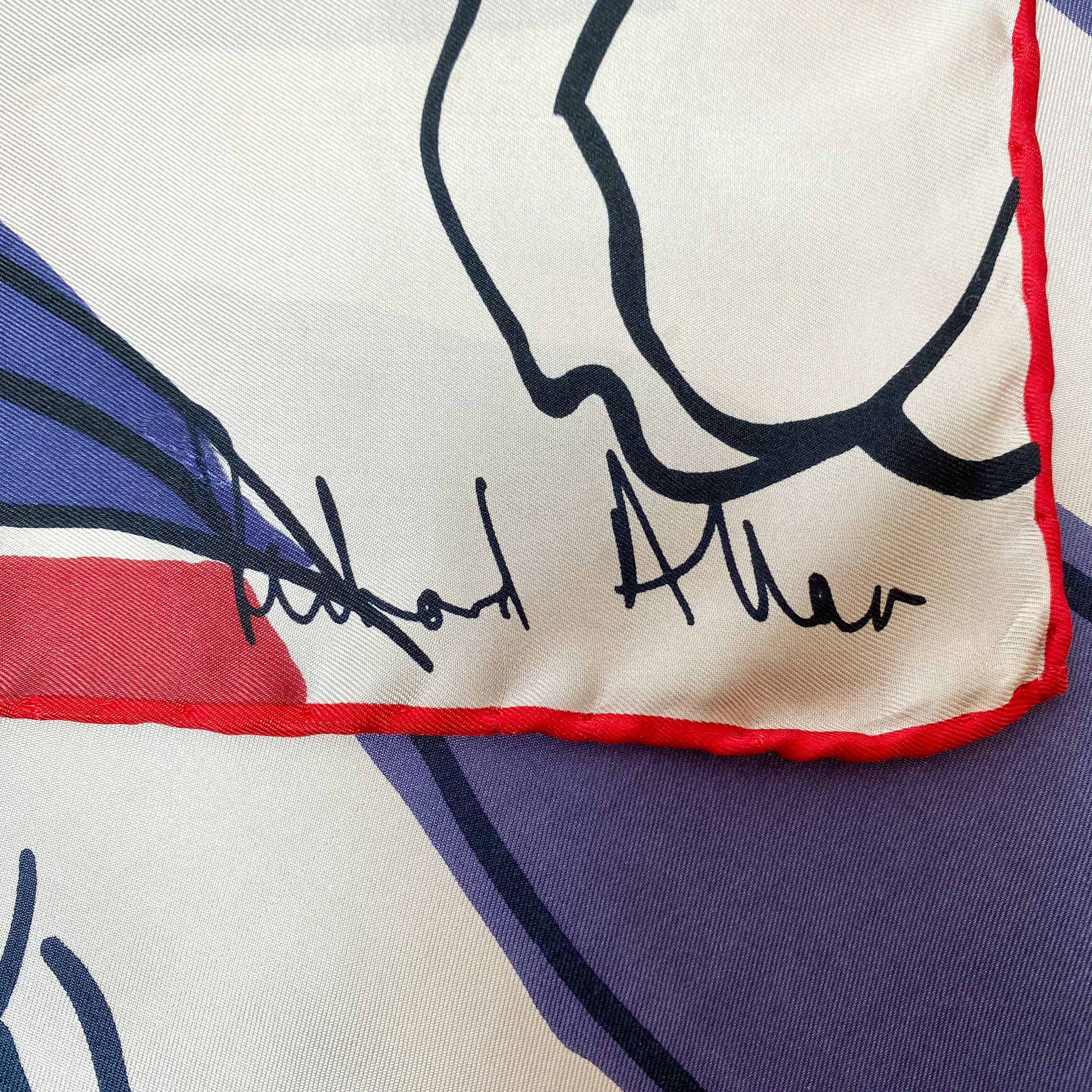 1970s Richard Allan Vintage Silk Scarf