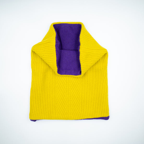 Mustard Yellow and Violet Luxury Double Layered Snood