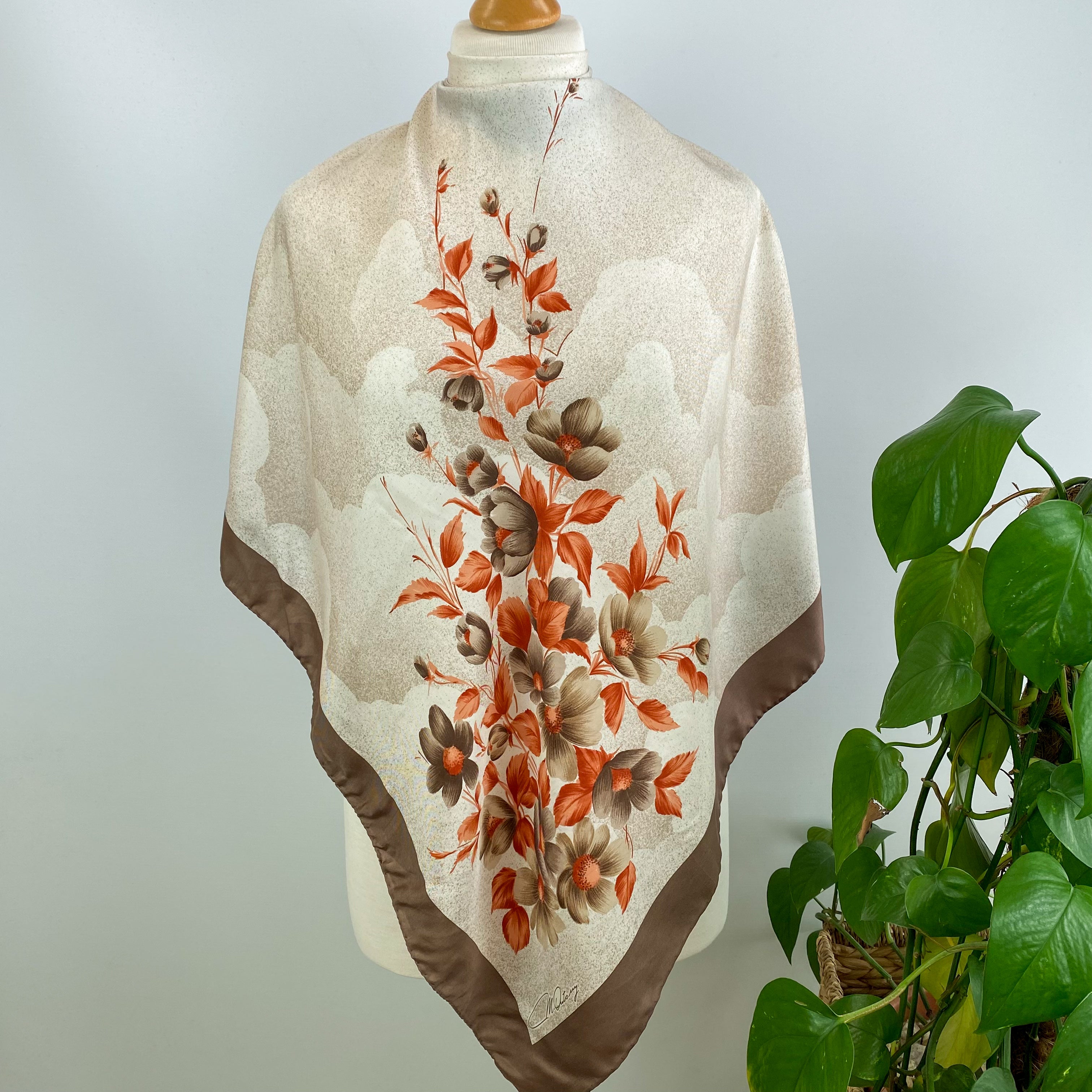 70’s Floral Vintage Silk Scarf