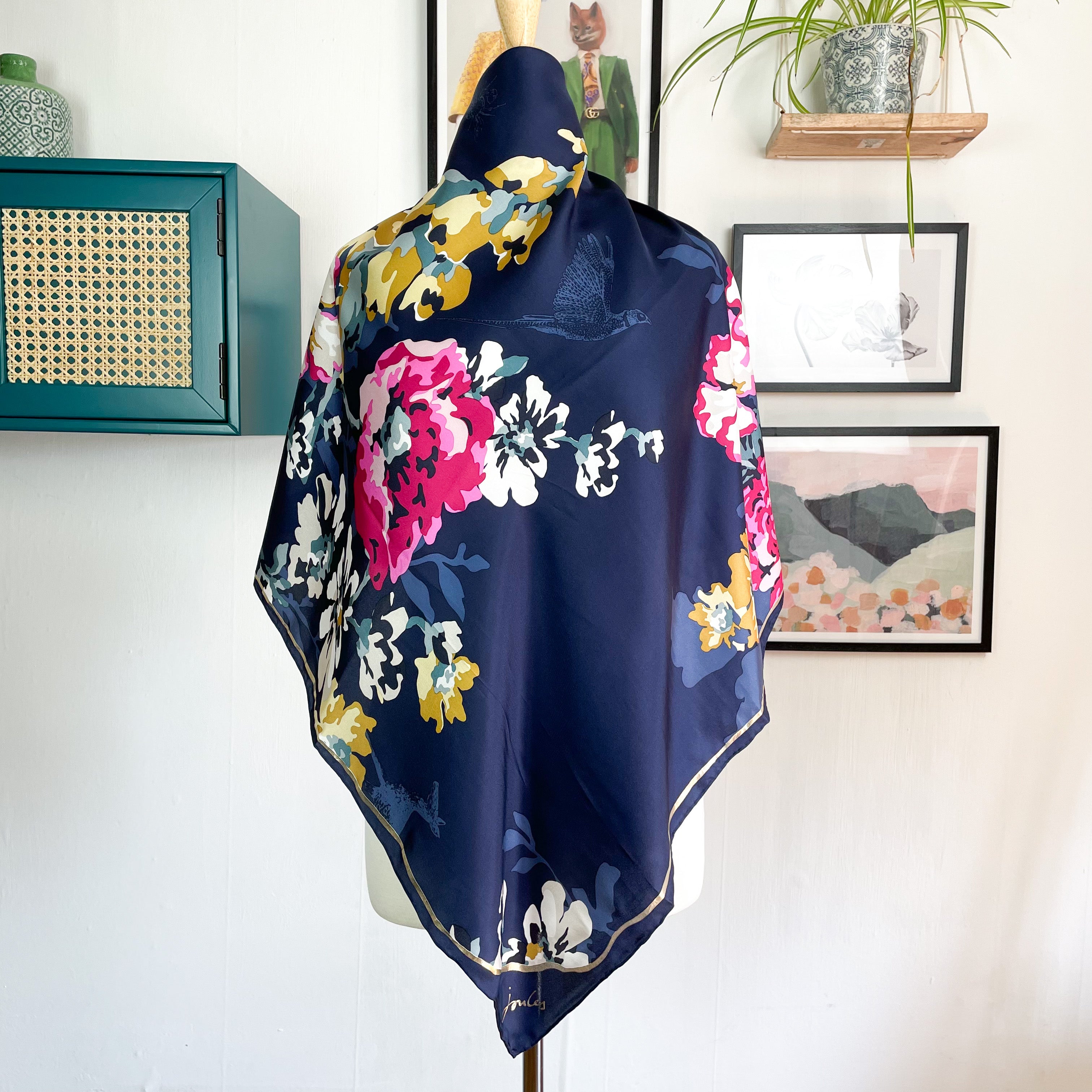 Brand New Joules Floral Design Silk Scarf
