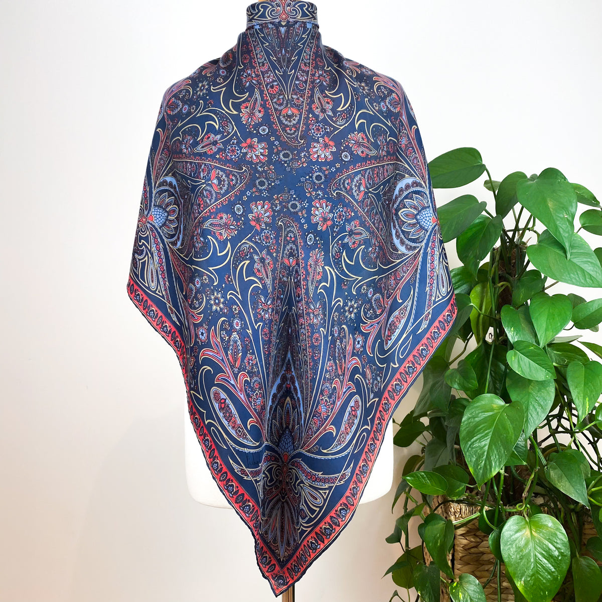 1970’s Richard Allan Paisley Vintage Silk Scarf