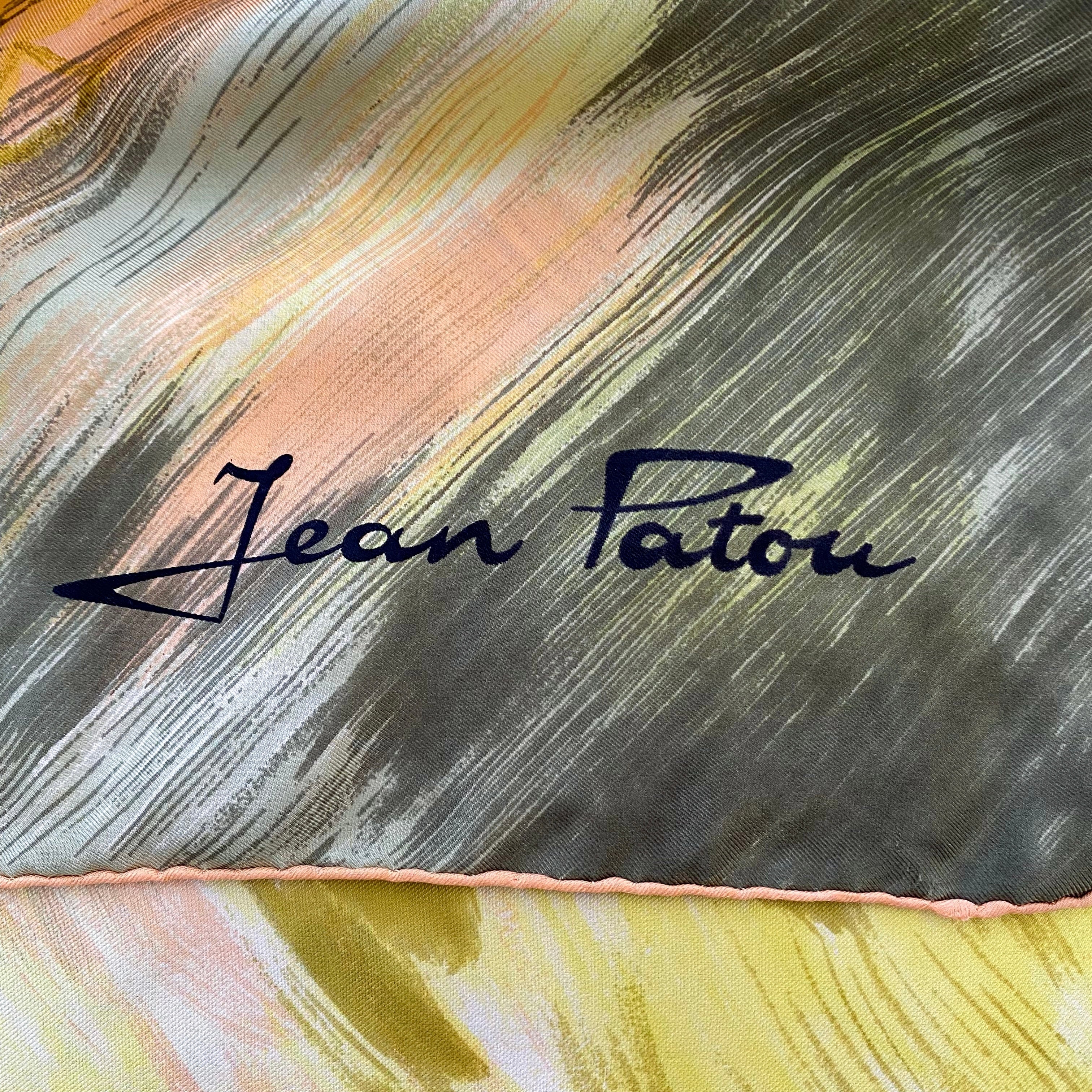 Immaculate Vintage Jean Patou Abstract Silk Scarf