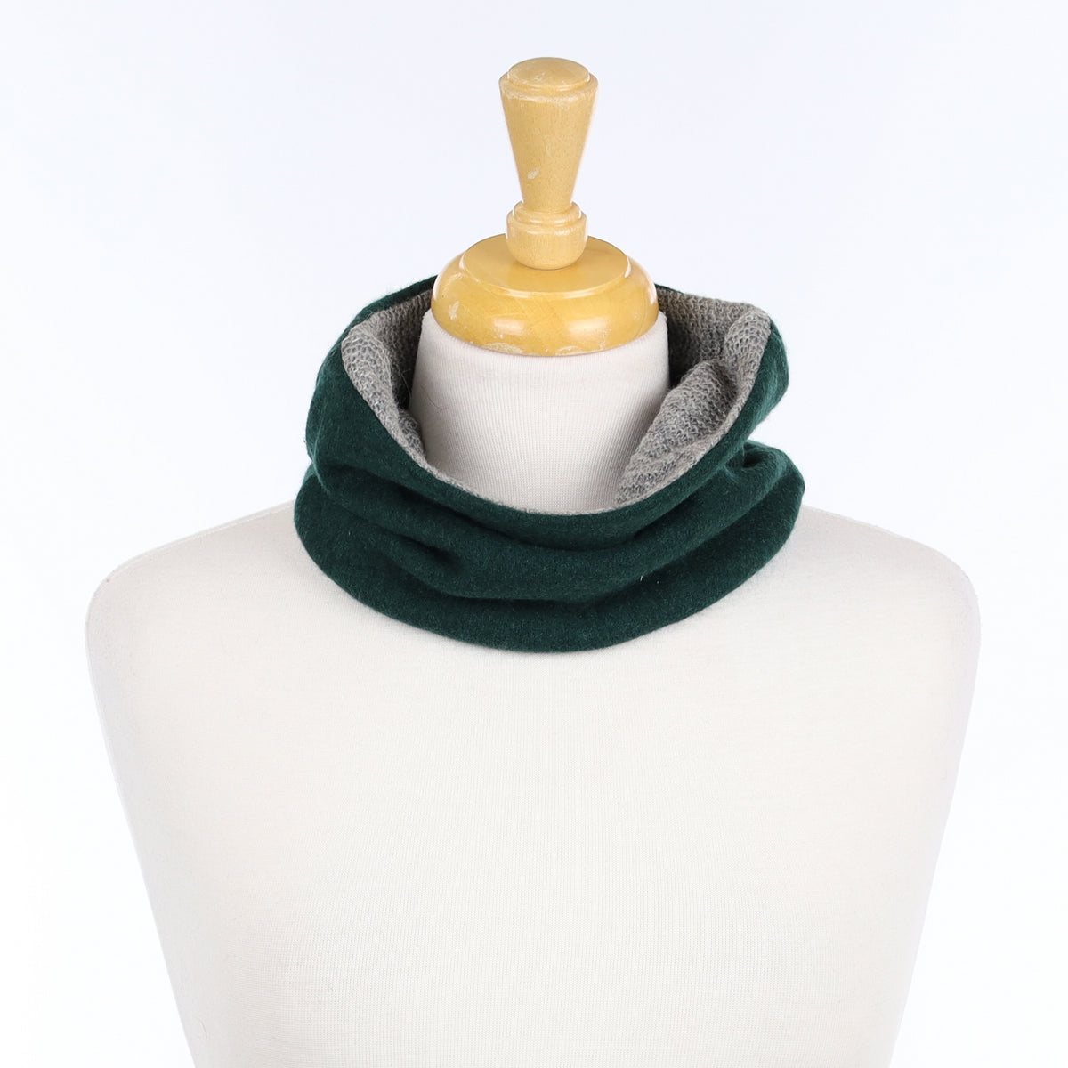 Bottle Green and Grey Knitted Neck Warmer