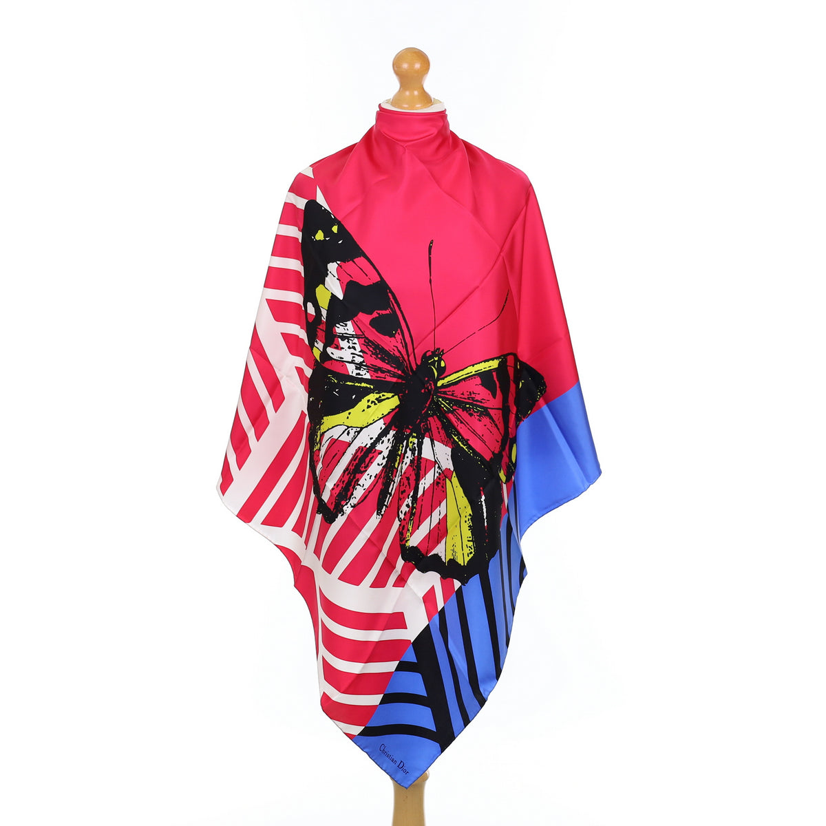 Brand New Christian Dior Abstract Butterfly Silk Scarf