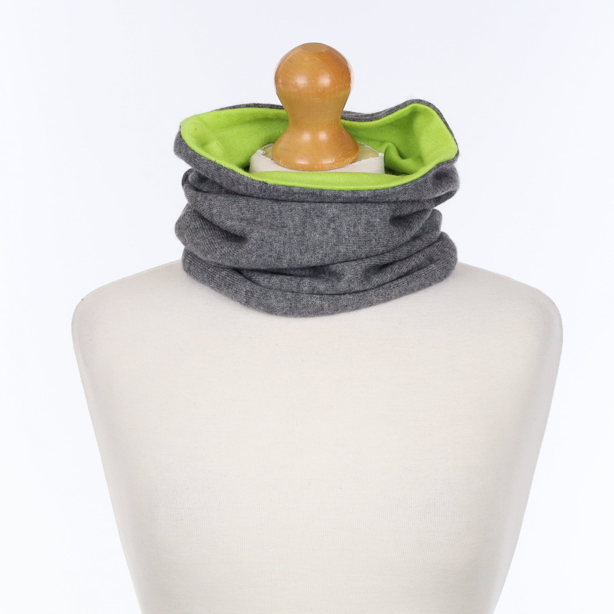 Grey and Neon Chartreuse Luxury Double Layered Snood