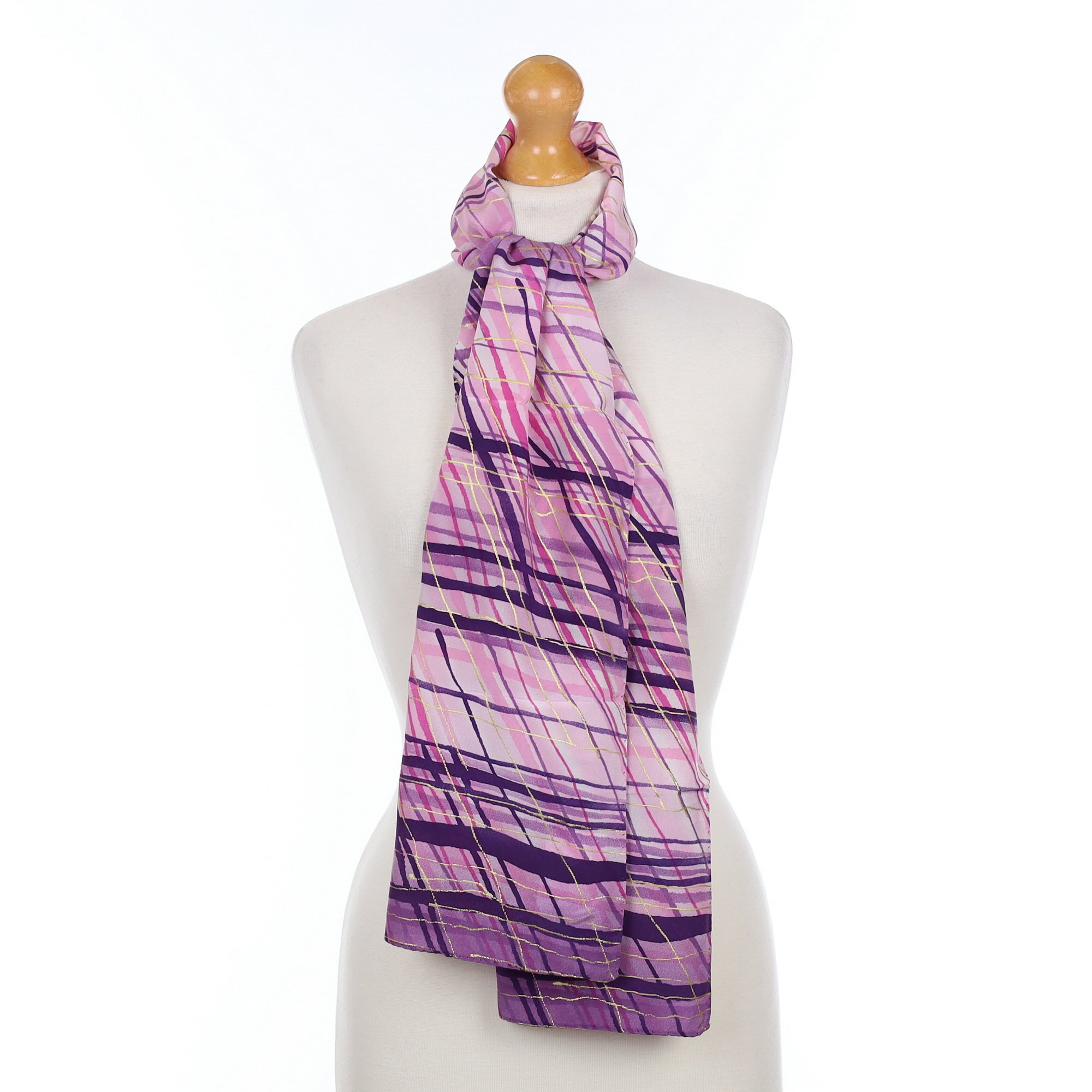 Brand New Jammers & Leufgen Purple Patterned Silk Scarf