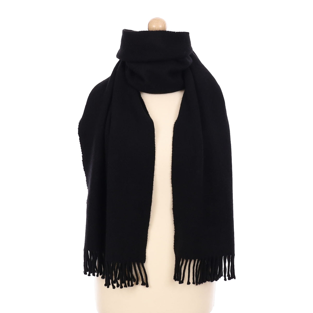 Brand New Black Cashmere Heavy Woven Scarf Large