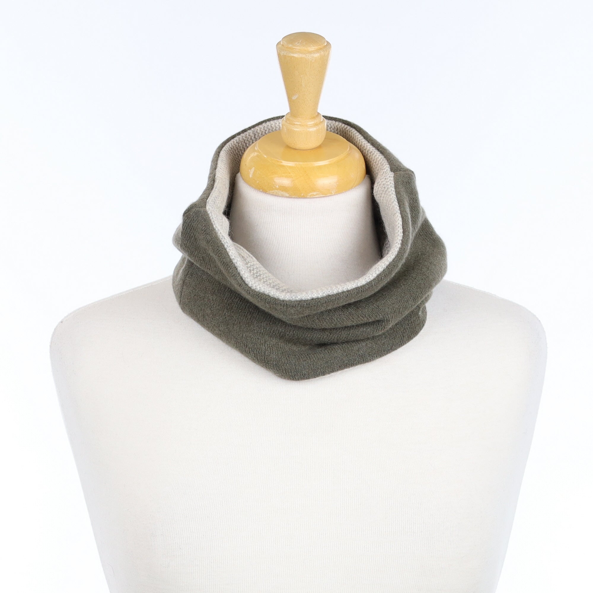 Khaki Green and Textured Oatmeal Neck Warmer