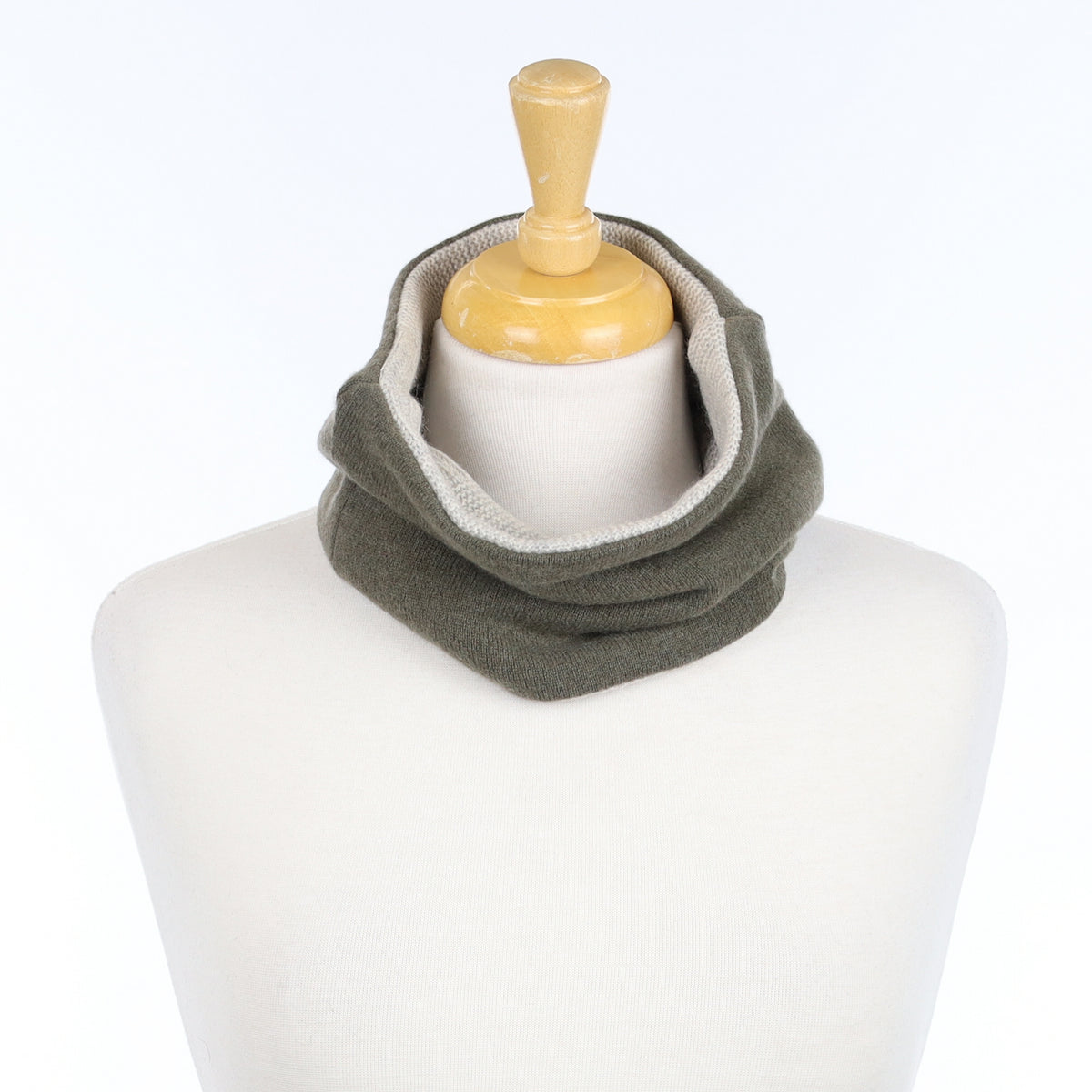 Khaki Green and Textured Oatmeal Neck Warmer
