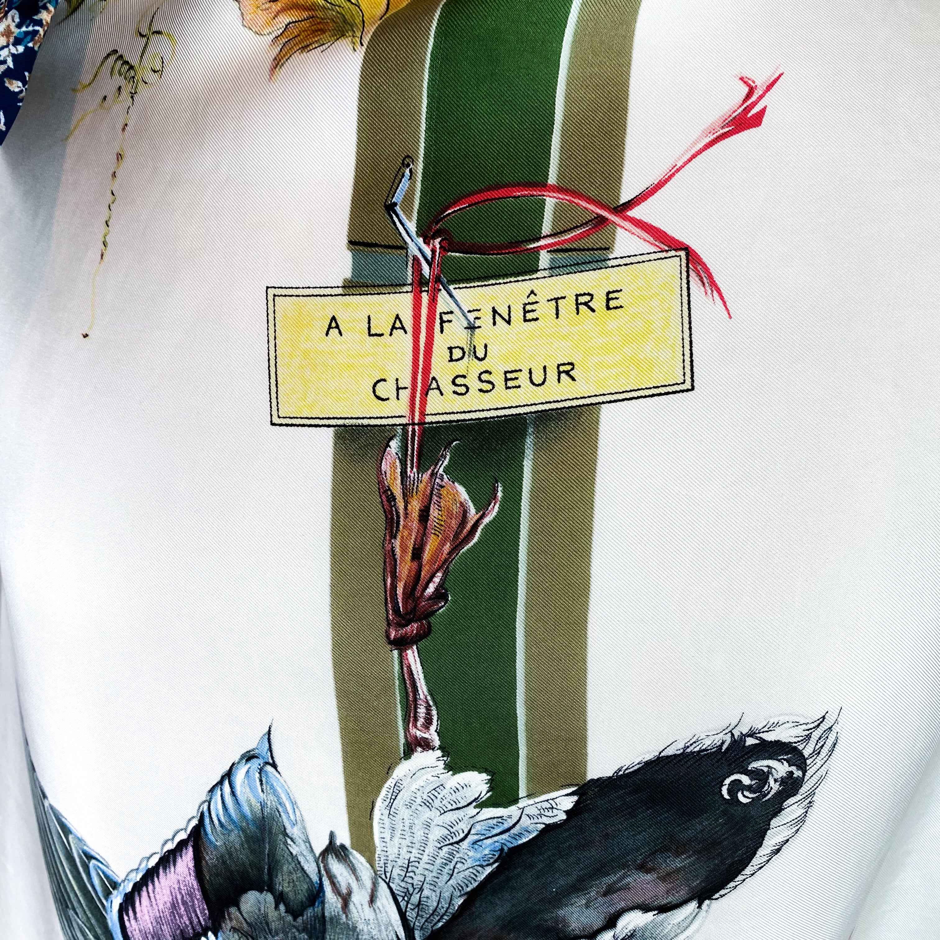 Boxed Hermes 1959 A La Du Fenetre First Issue Vintage Silk Scarf