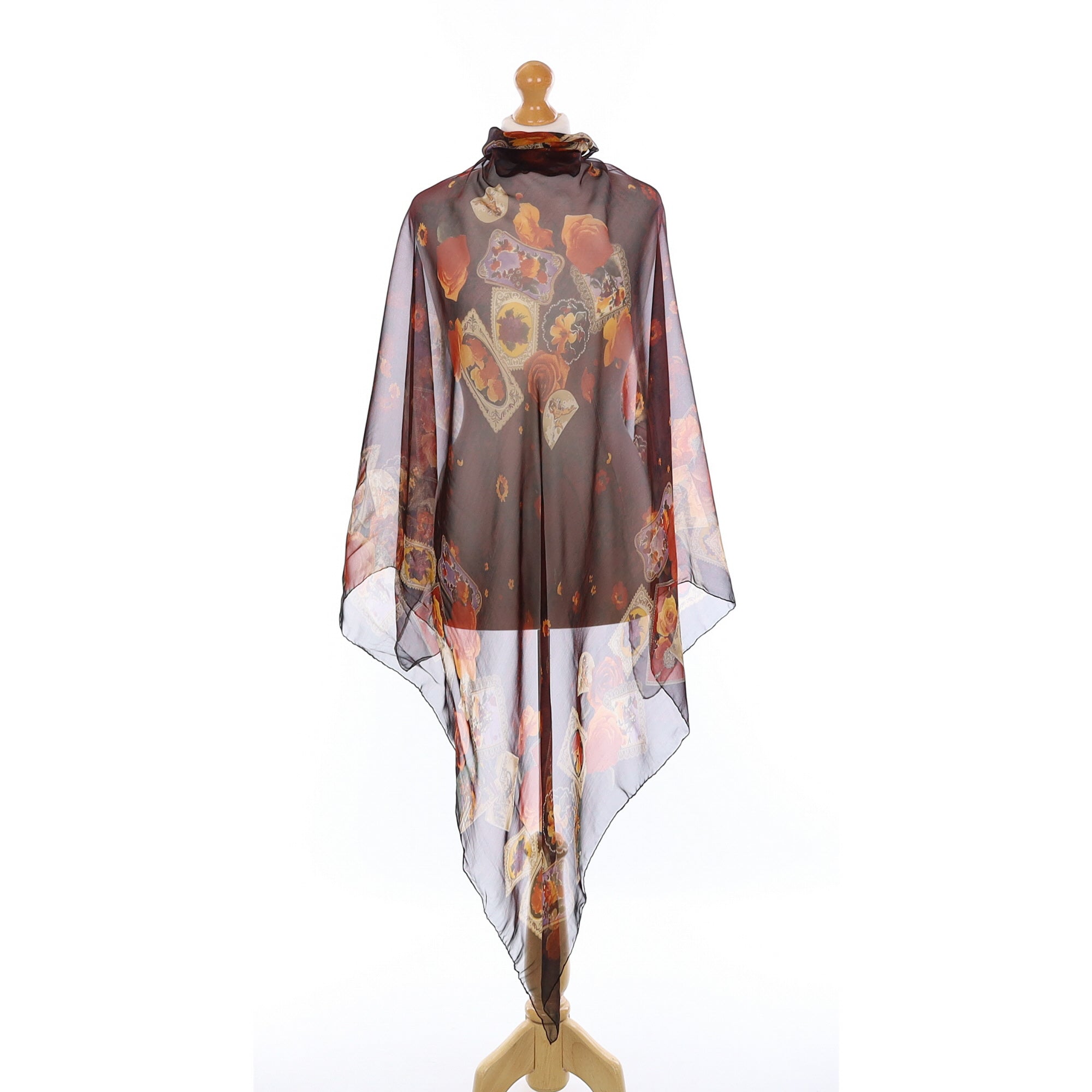 Brand New Ungaro Brown Chiffon Silk Scarf