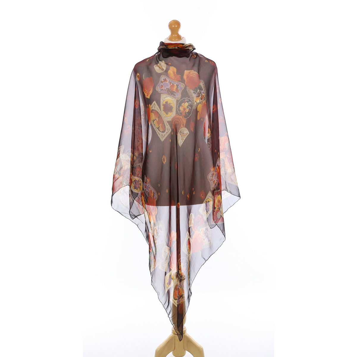 Brand New Ungaro Brown Chiffon Silk Scarf
