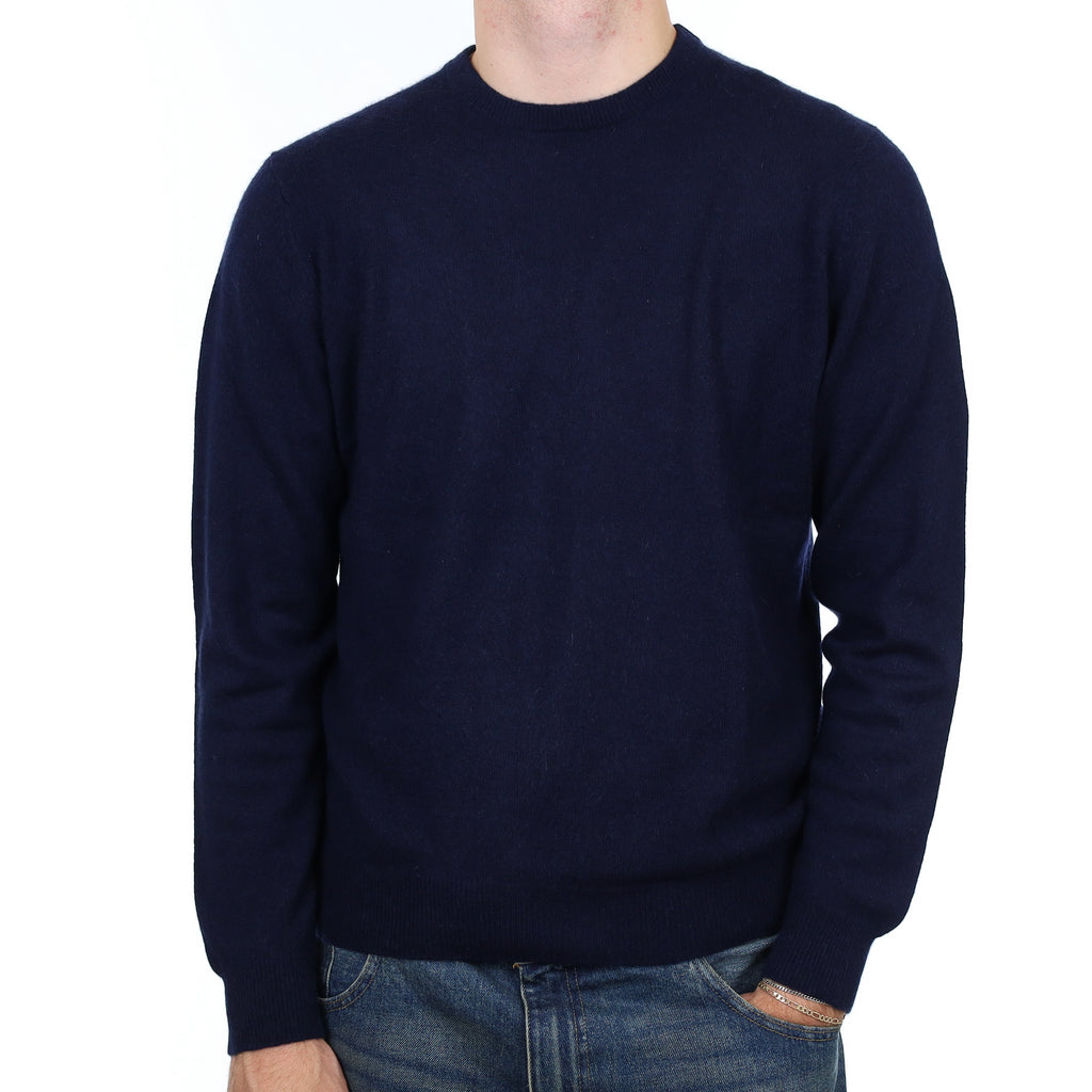 Men’s Navy Cashmere Crew Neck Jumper Medium
