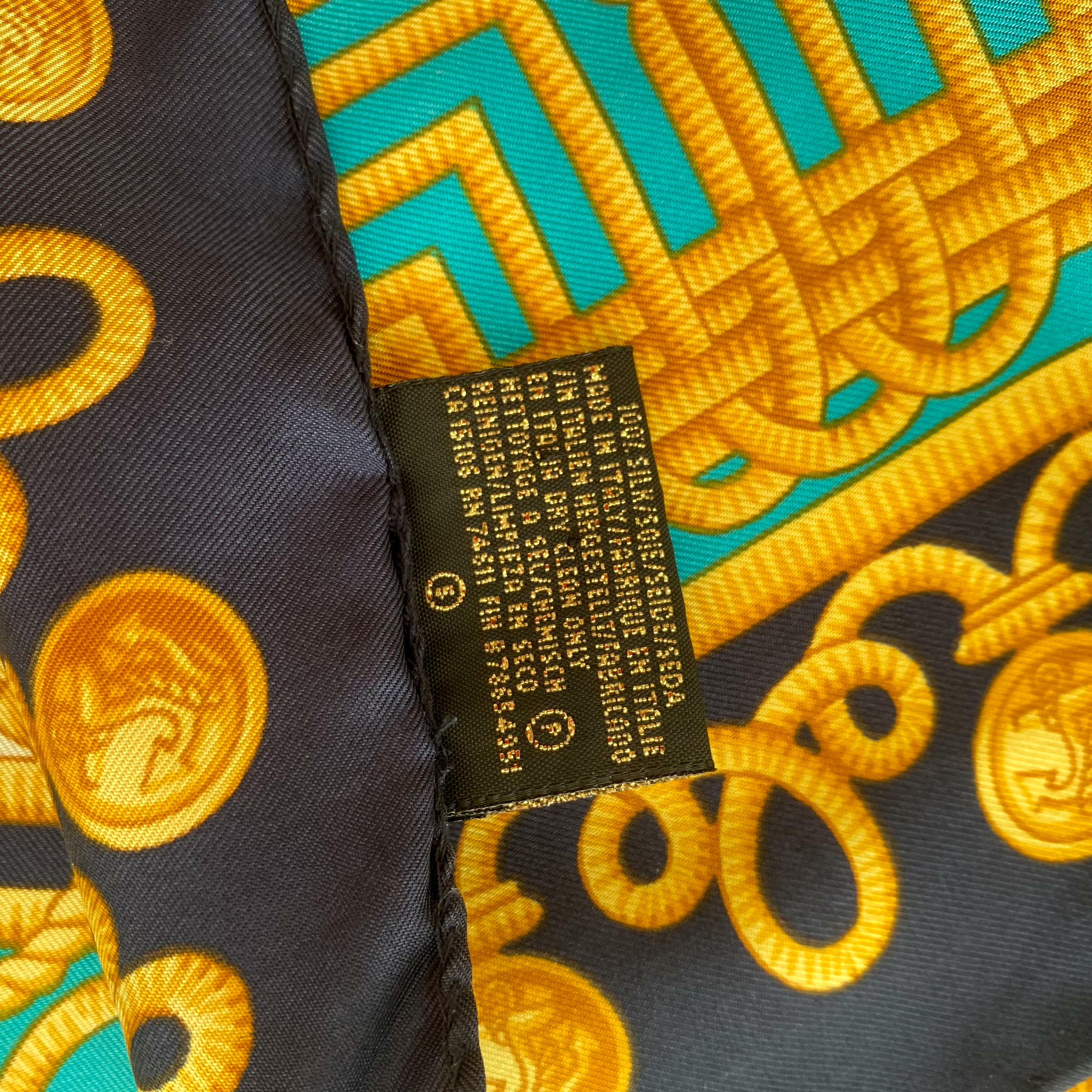 80’s Gold Rope Pattern Silk Scarf
